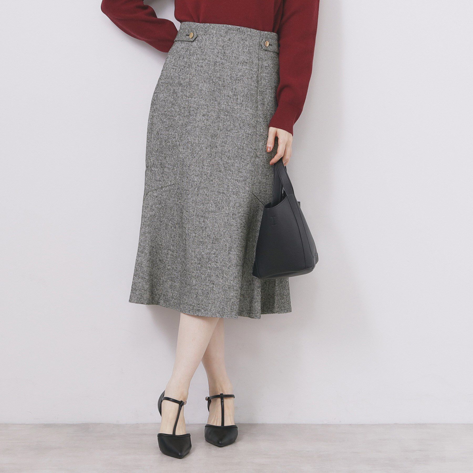 index「マーメイドフレアスカート【洗濯機OK/防シワ】」|スカート|ブラック(019)