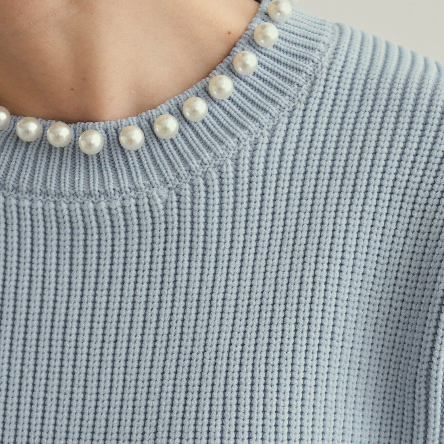 OPAQUE.CLIP「パール調ボタン付ニット【洗濯機洗い可/抗ピル】」|ニット・セーター|