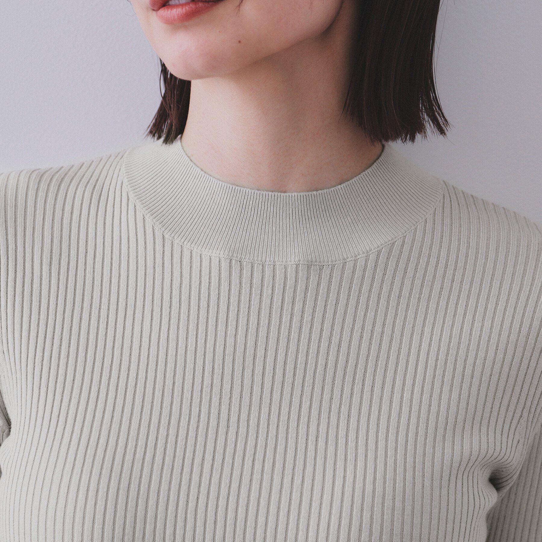 OPAQUE.CLIP「フレアスリーブリブニット【洗濯機洗い可】」|ニット・セーター|