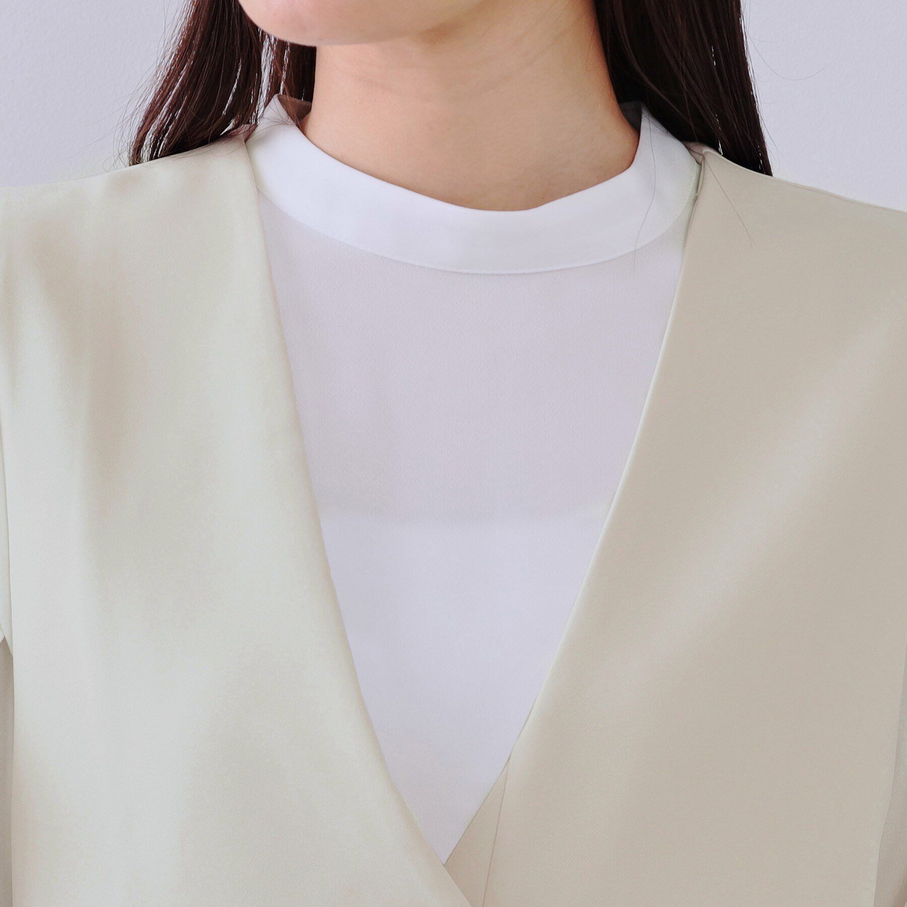 OPAQUE.CLIP「《通勤対応/セットアップ対応》ペプラムジレ【洗濯機洗い可】」|ベスト・ジレ|