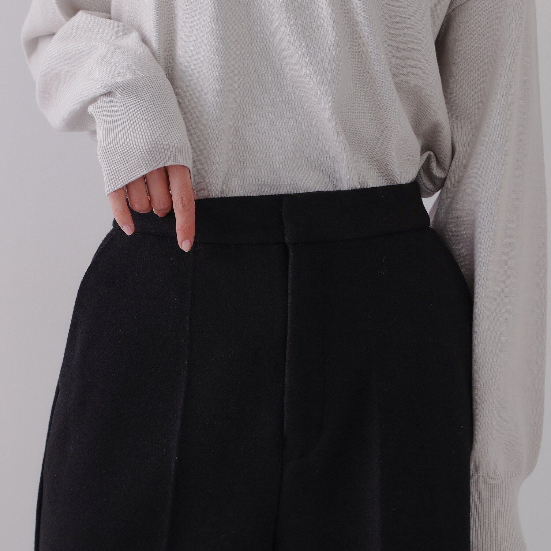 OPAQUE.CLIP「ウールライクストレッチ ワイドクロップドパンツ【洗濯機洗い可】」|その他|