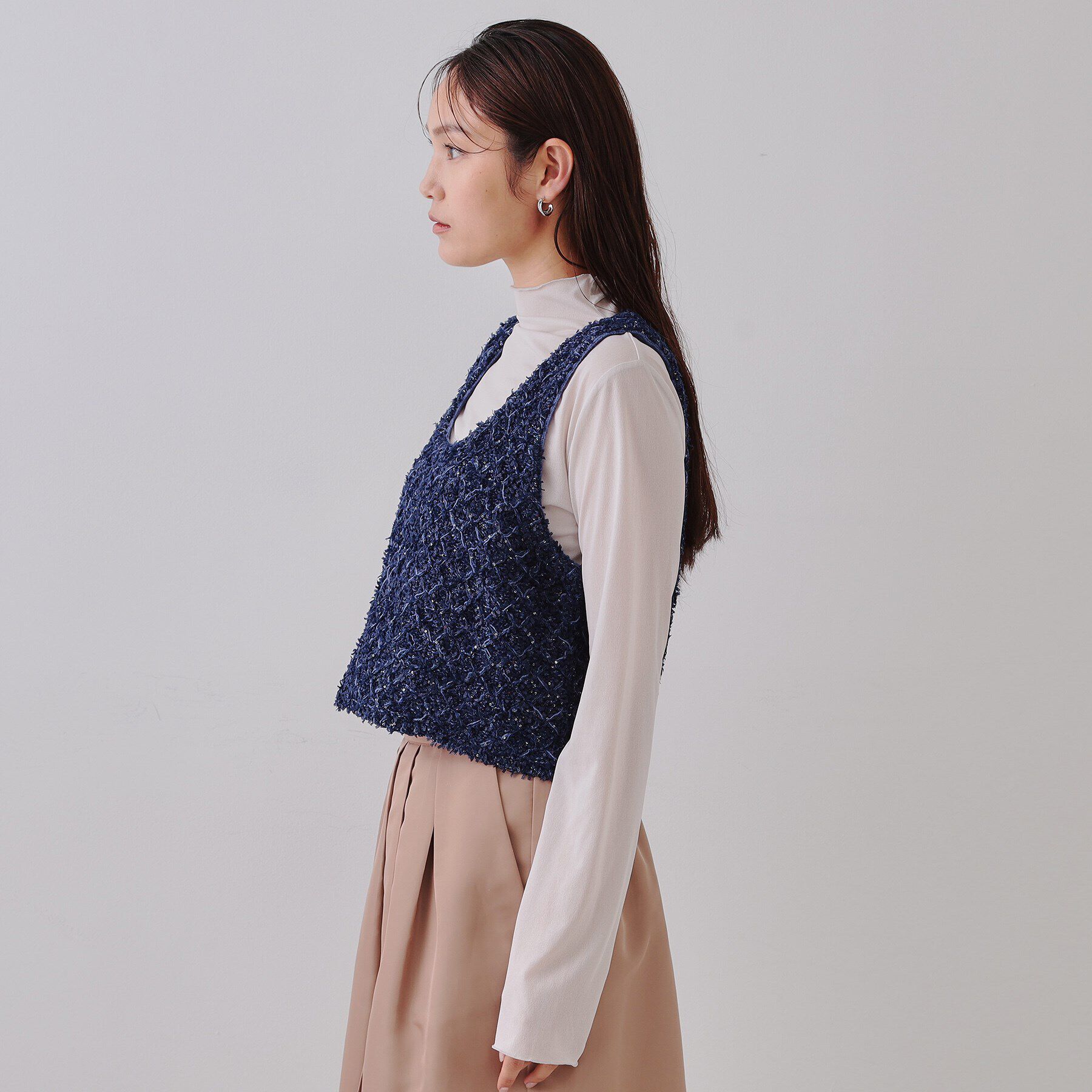 OPAQUE.CLIP「スパンコールニットビスチェ【洗濯機洗い可】」|ニット・セーター|