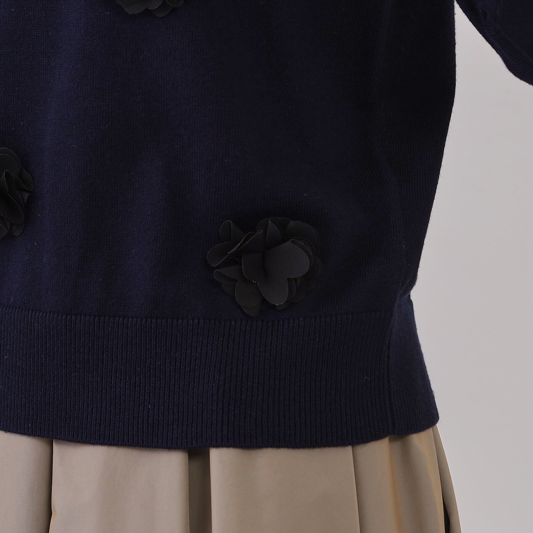 OPAQUE.CLIP「フラワーモチーフニット【洗濯機洗い可】」|ニット・セーター|