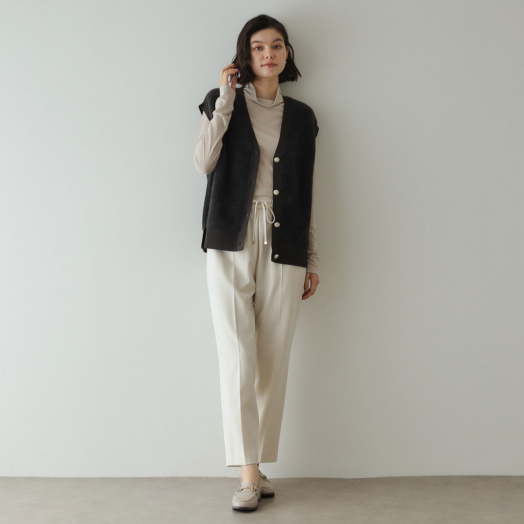 OPAQUE.CLIP「フェザーヤーンニットベスト【洗濯機洗い可】」|ベスト・ジレ|