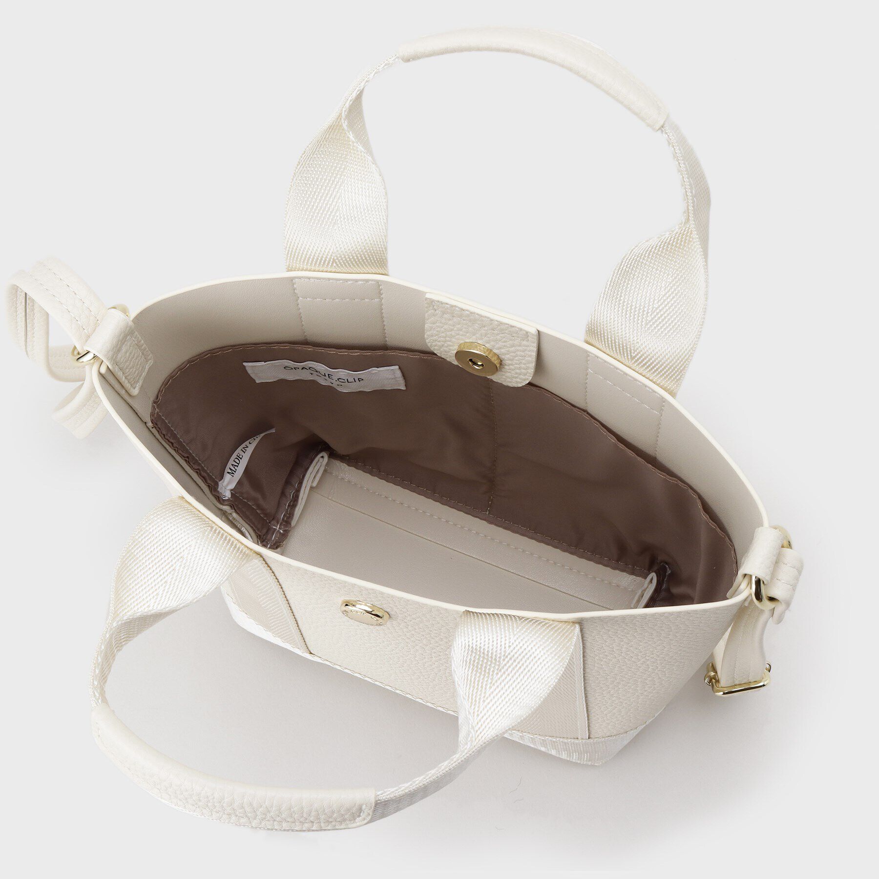 OPAQUE.CLIP「【長さ調整可能】シュリンク合皮コンビミニショルダーバッグ」|ショルダー・メッセンジャー|