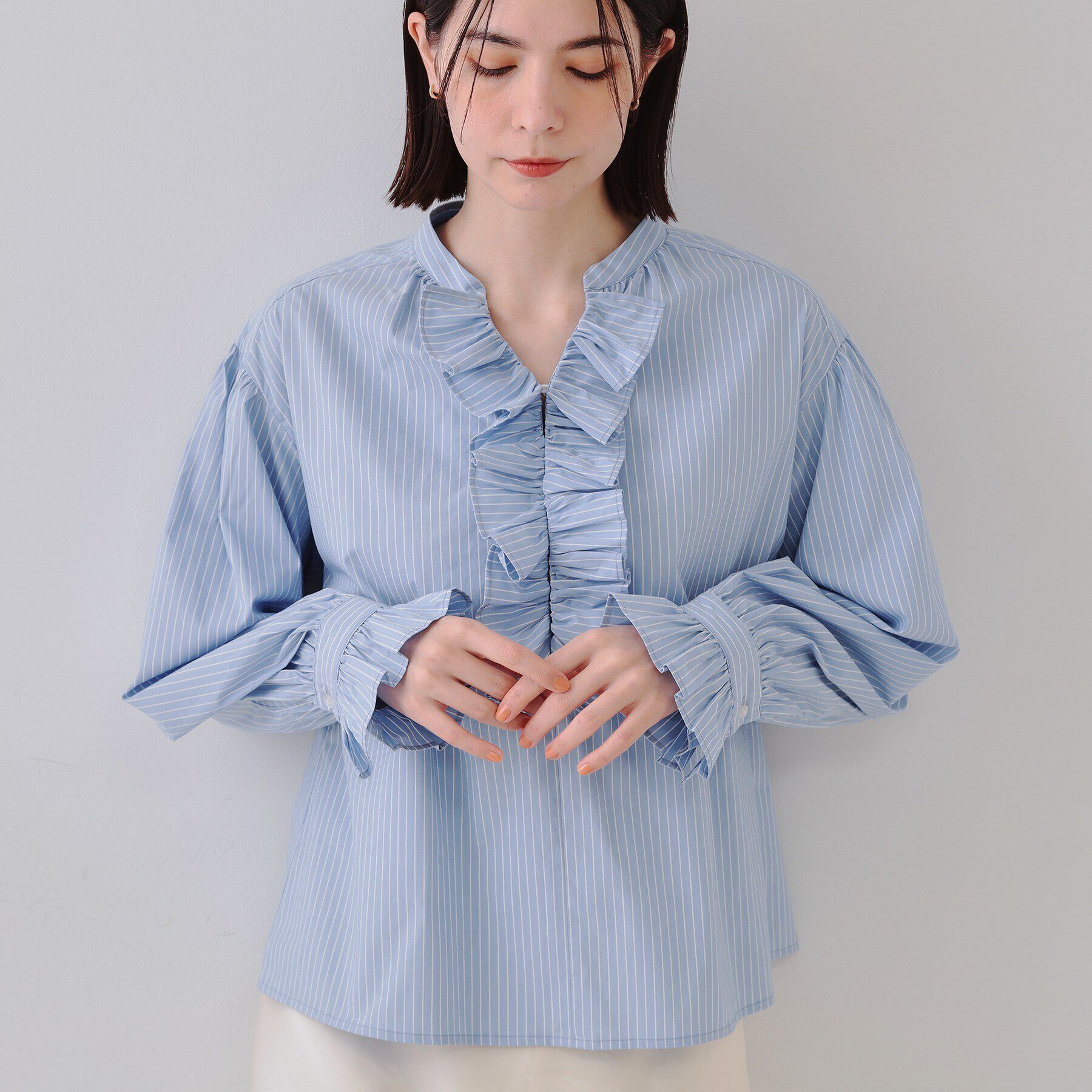 OPAQUE.CLIP「フロントフリルブラウス【洗濯機洗い可】」|シャツ・ブラウス|