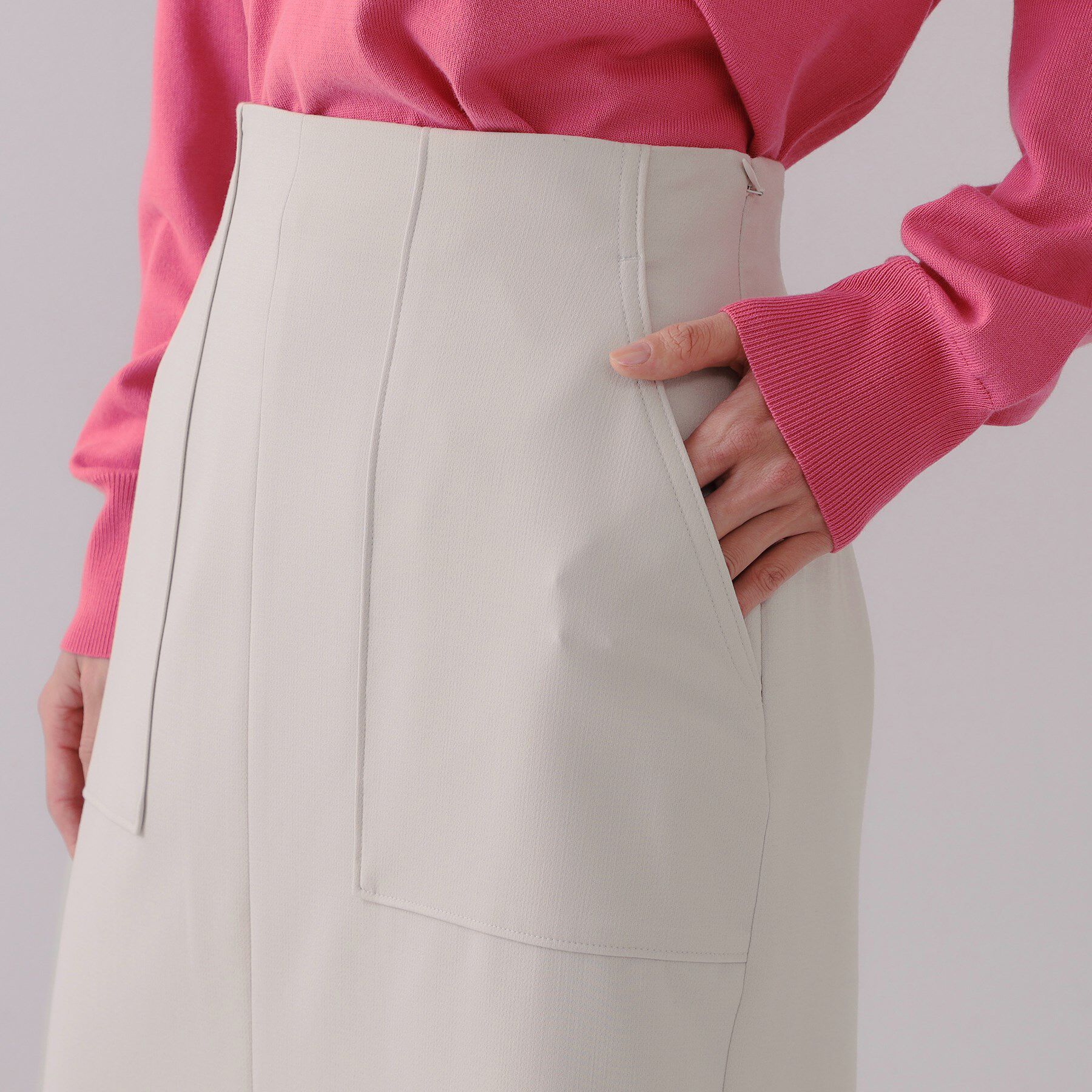 OPAQUE.CLIP「ストレッチダブルポケットタイトスカート【洗濯機洗い可/防シワ】」|スカート|