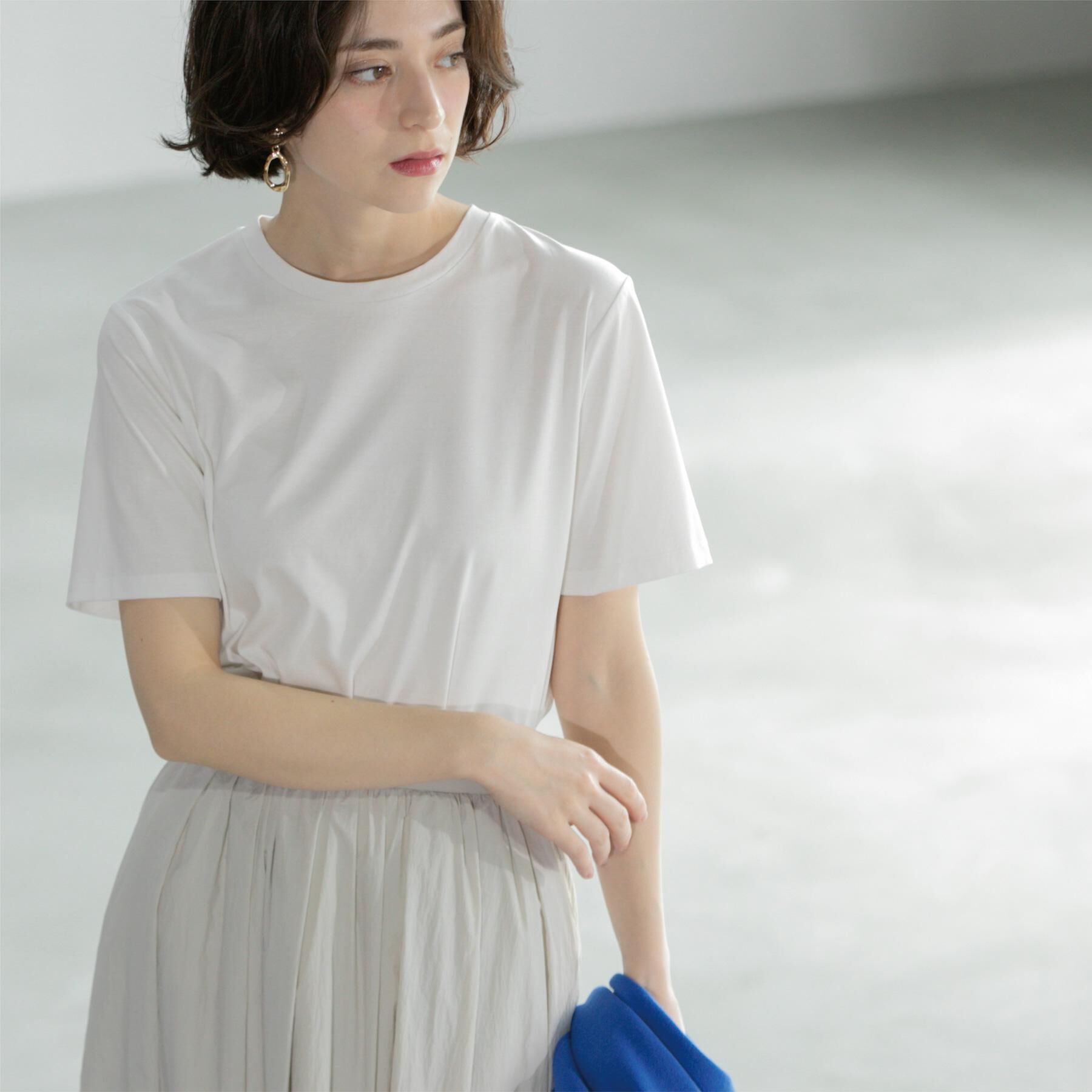 OPAQUE.CLIP「《5色展開/SS-LLサイズ》ベーシックTシャツ【UV/接触冷感/洗濯機洗い可】」|Tシャツ・カットソー|