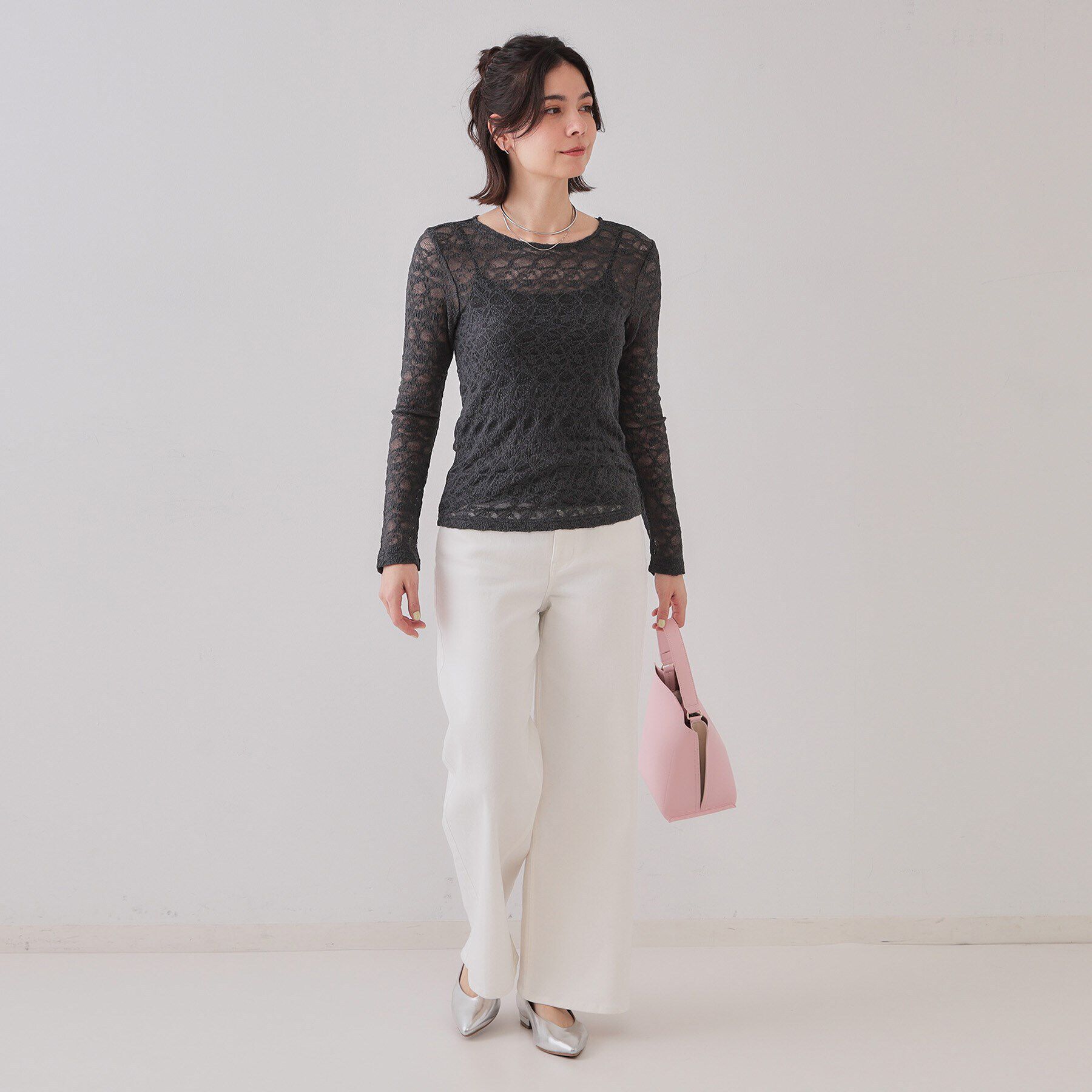 OPAQUE.CLIP「シアーレーストップス【洗濯機洗い可】」|Tシャツ・カットソー|