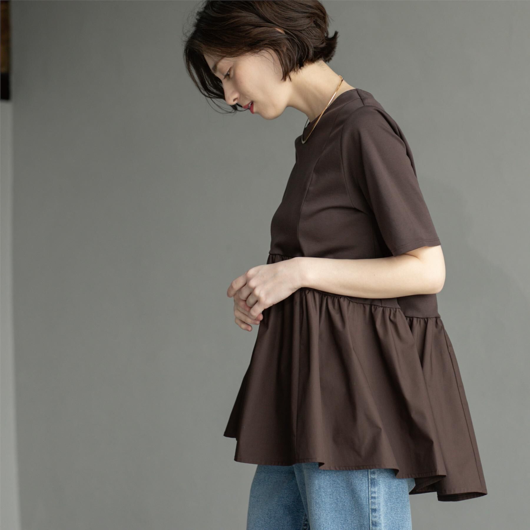 OPAQUE.CLIP「ペプラムドッキングカットソー【洗濯機洗い可】」|Tシャツ・カットソー|