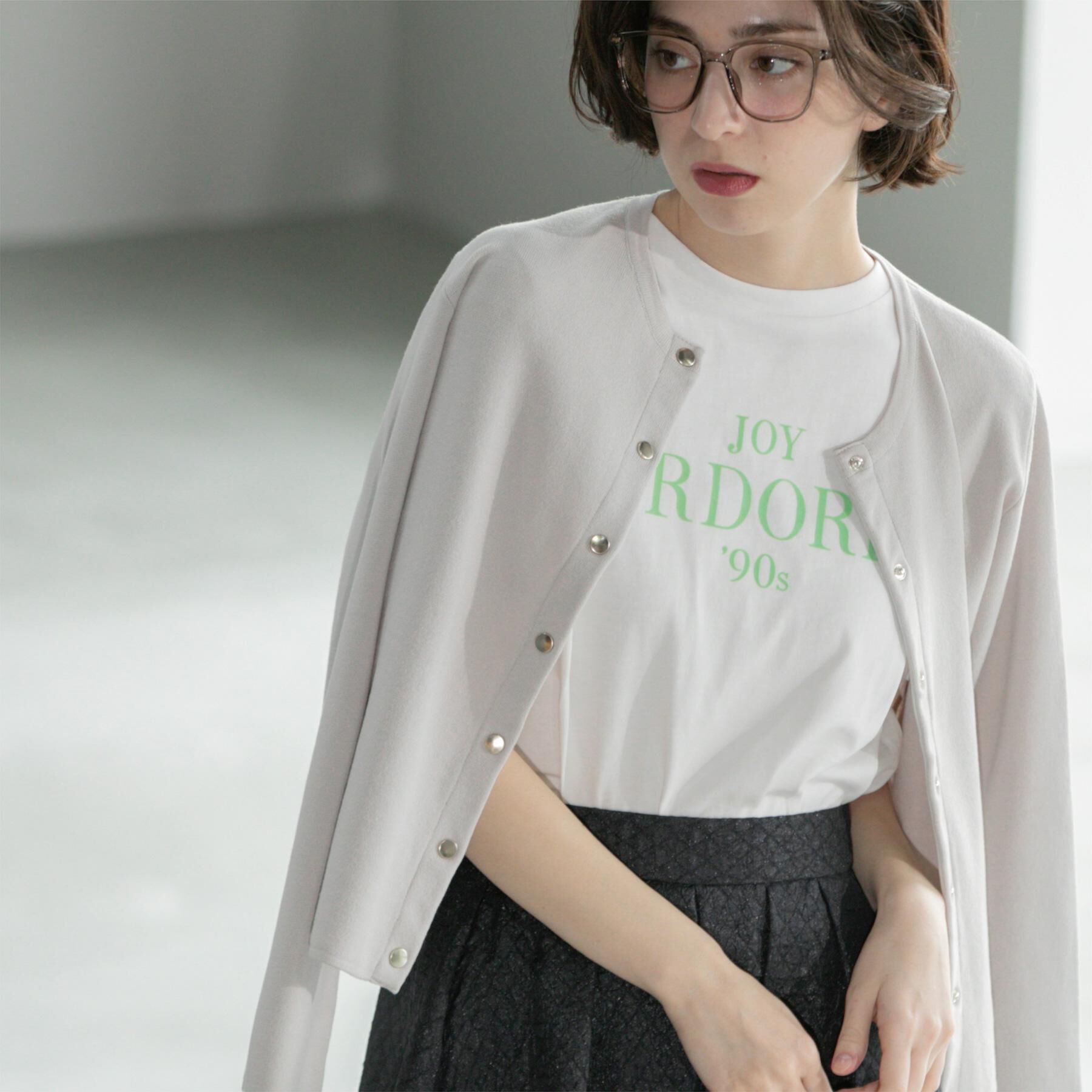 OPAQUE.CLIP「スナップボタンショートニットカーディガン【洗濯機洗い可】」|カーディガン|