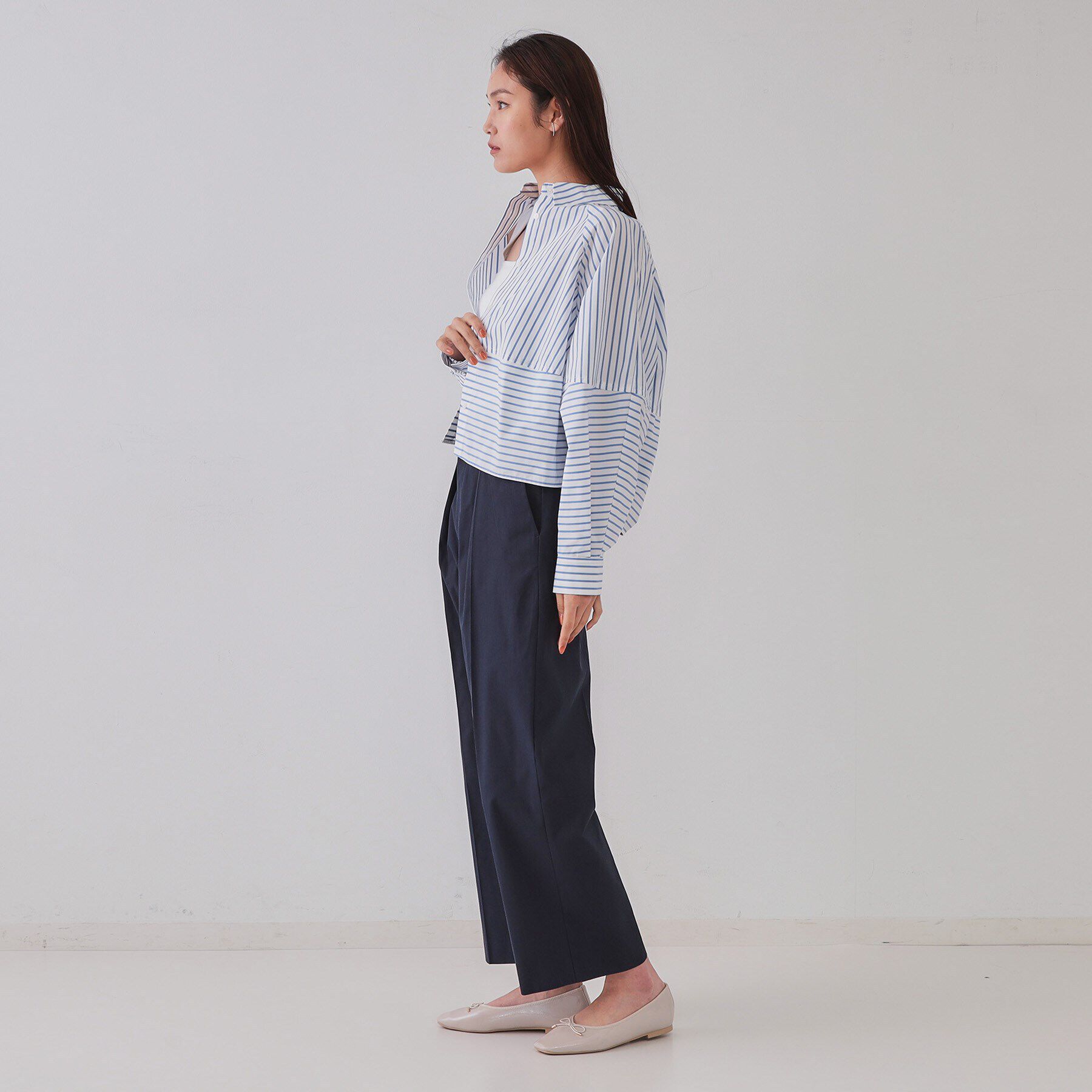 OPAQUE.CLIP「シャンブレーチノワイドパンツ【洗濯機洗い可】」|その他|