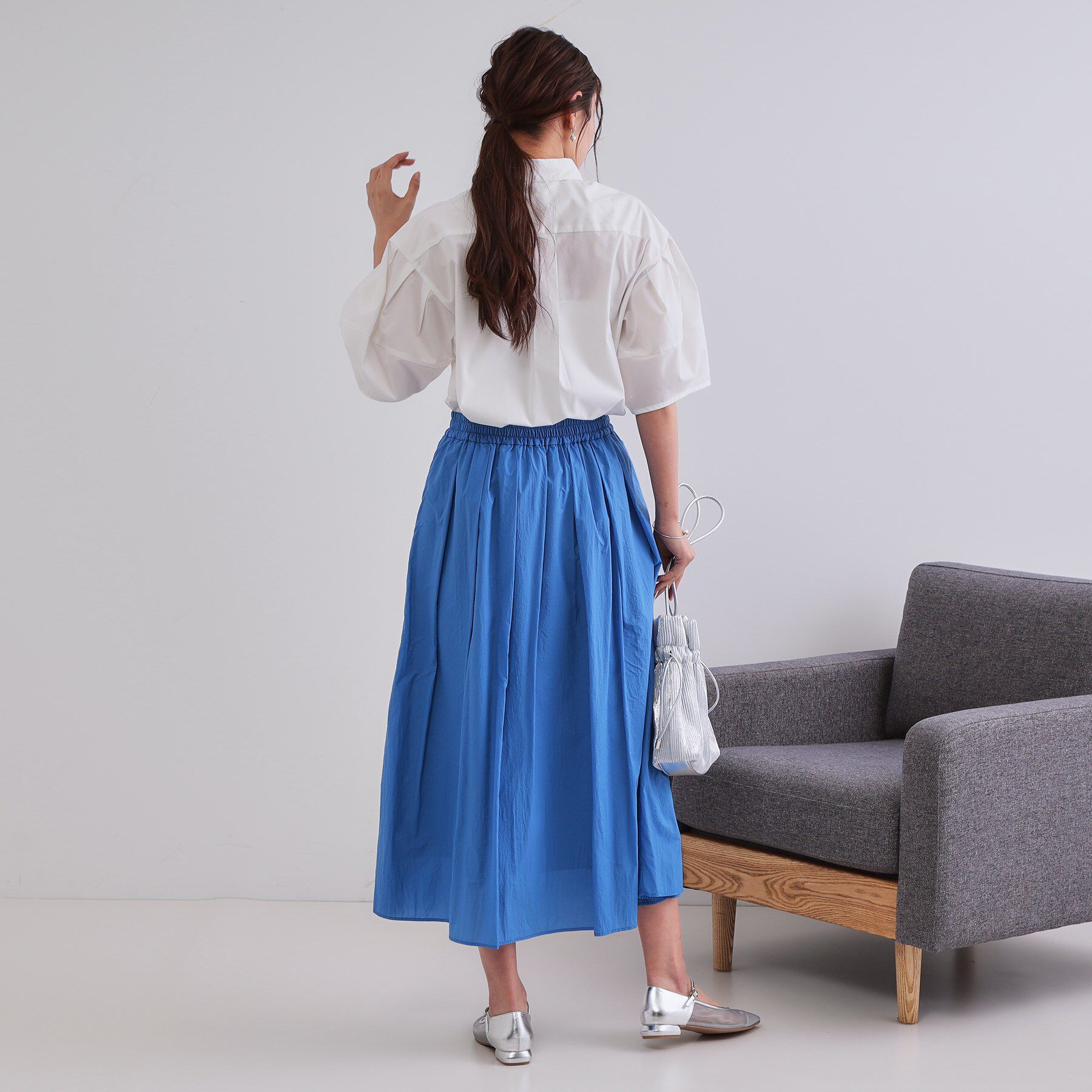 OPAQUE.CLIP「《美人百花掲載》ランタンスリーブシャツ【洗濯機洗い可】」|シャツ・ブラウス|