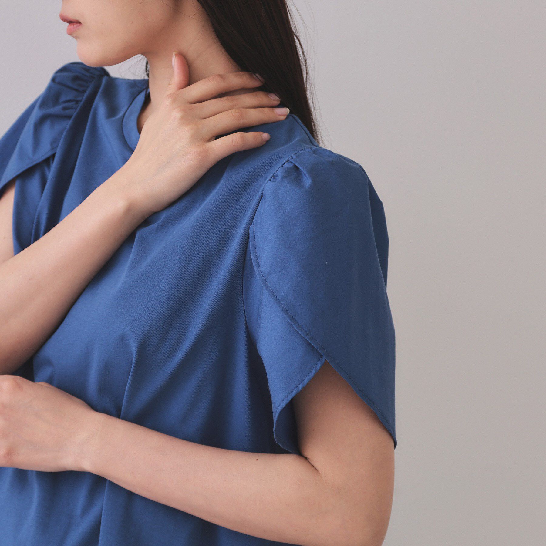 OPAQUE.CLIP「チューリップスリーブドッキングカットソー【洗濯機洗い可/接触冷感】」|Tシャツ・カットソー|