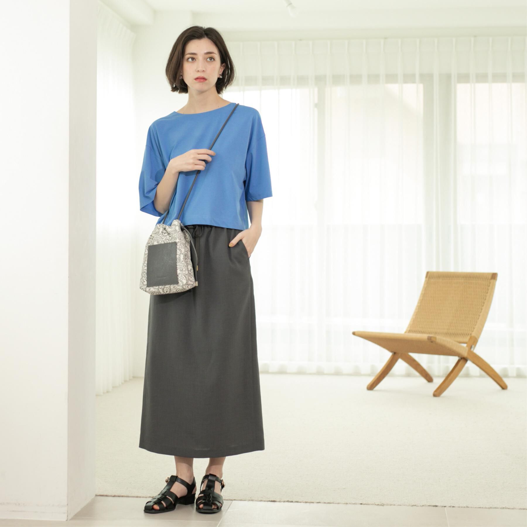 OPAQUE.CLIP「リネンライクイージースカート【洗濯機洗い可/吸水速乾/接触冷感】」|スカート|