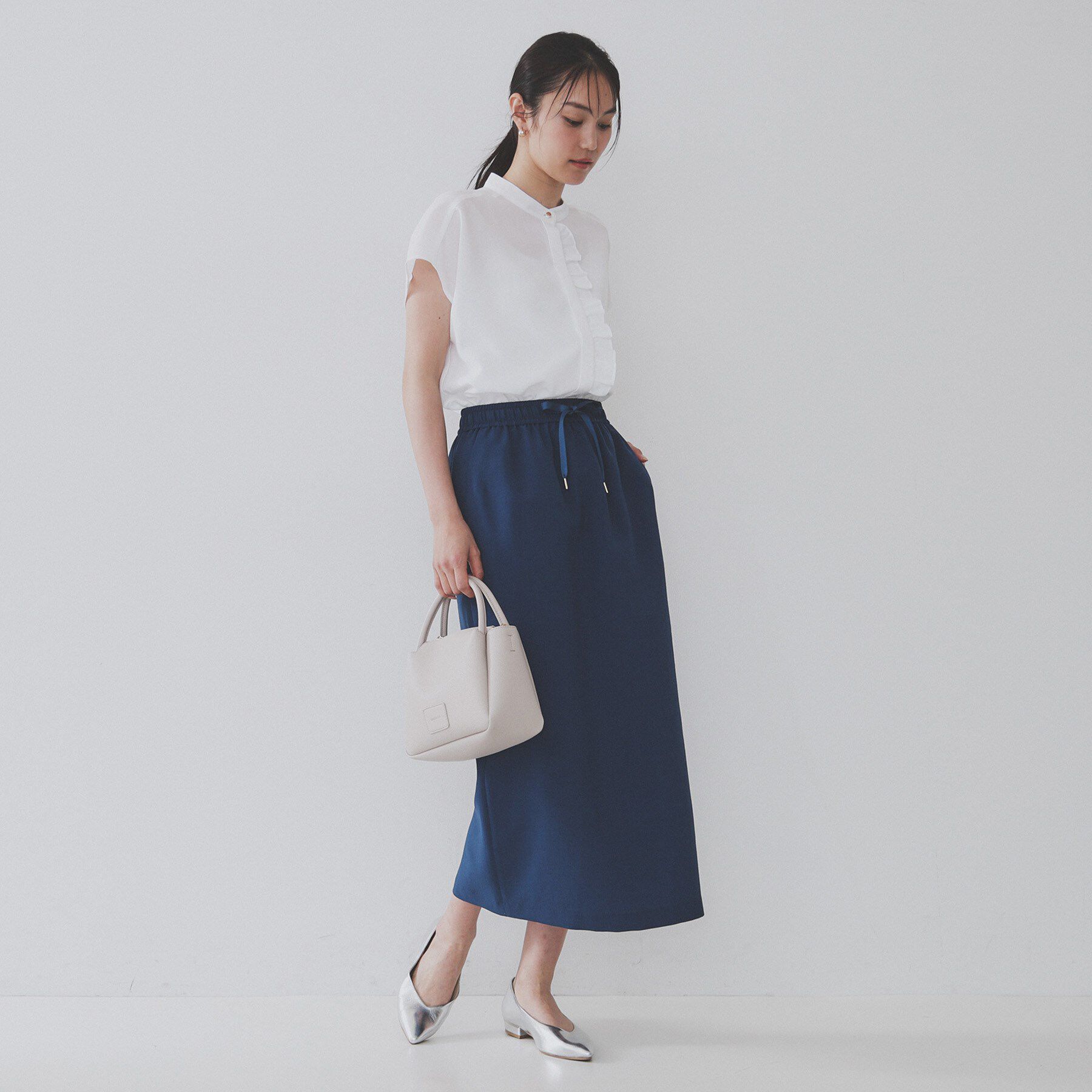 OPAQUE.CLIP「リネンライクフロントフリルブラウス【洗濯機洗い可/吸水速乾/接触冷感】」|シャツ・ブラウス|