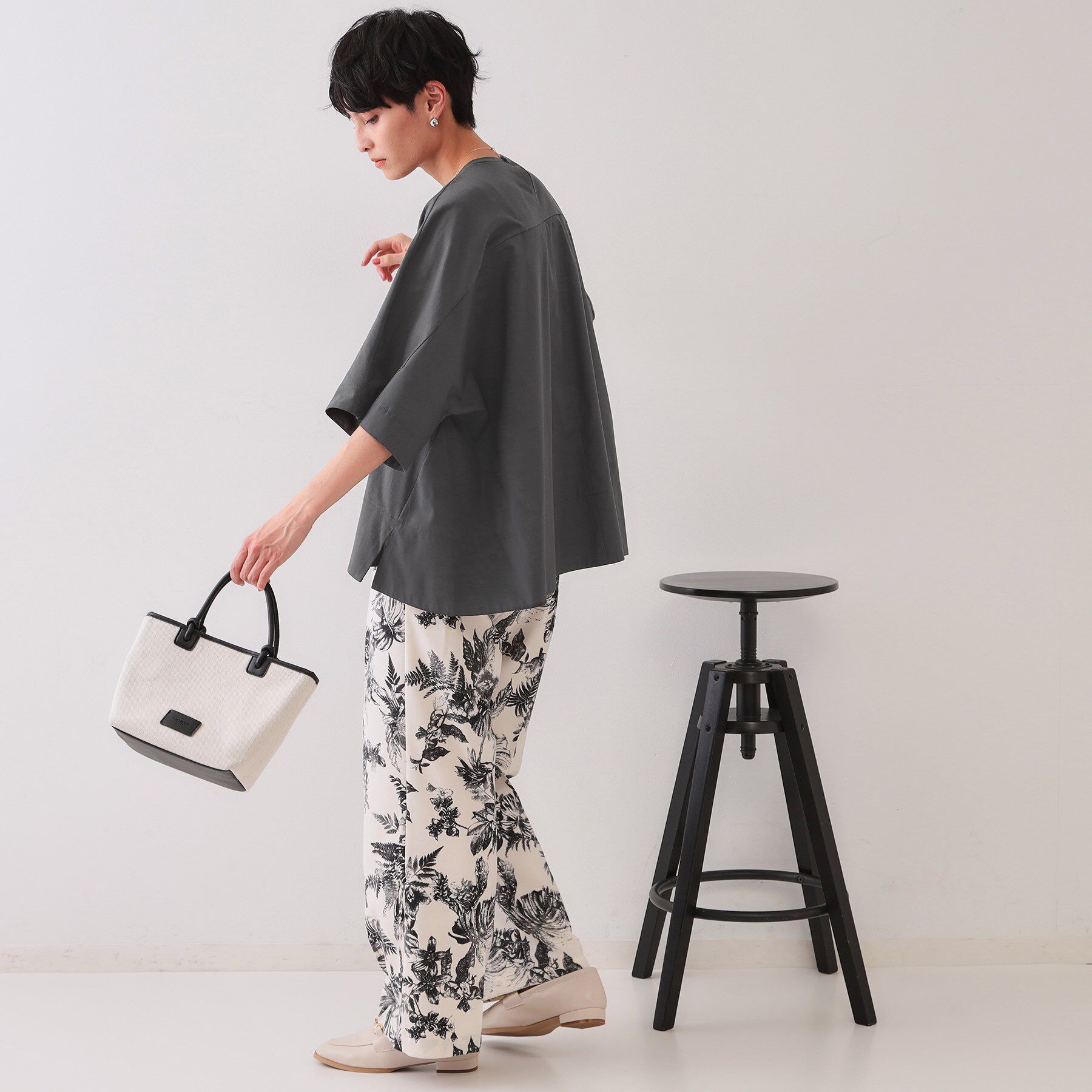 OPAQUE.CLIP「バックフハクドッキングAラインカットソー【洗濯機洗い可】」|Tシャツ・カットソー|