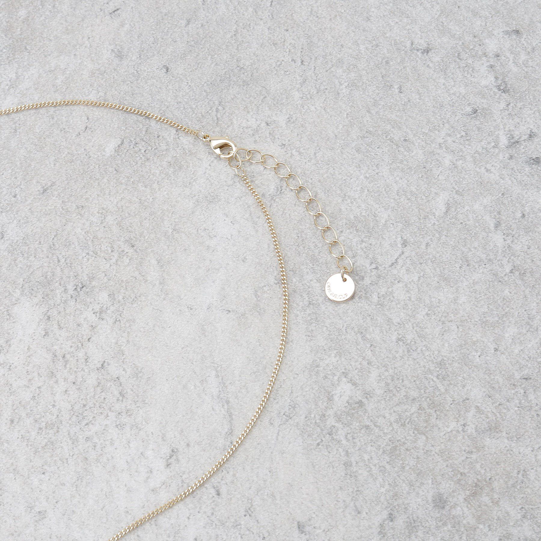 OPAQUE.CLIP「変型メタルリング&times;ビジューリングネックレス」|ネックレス|