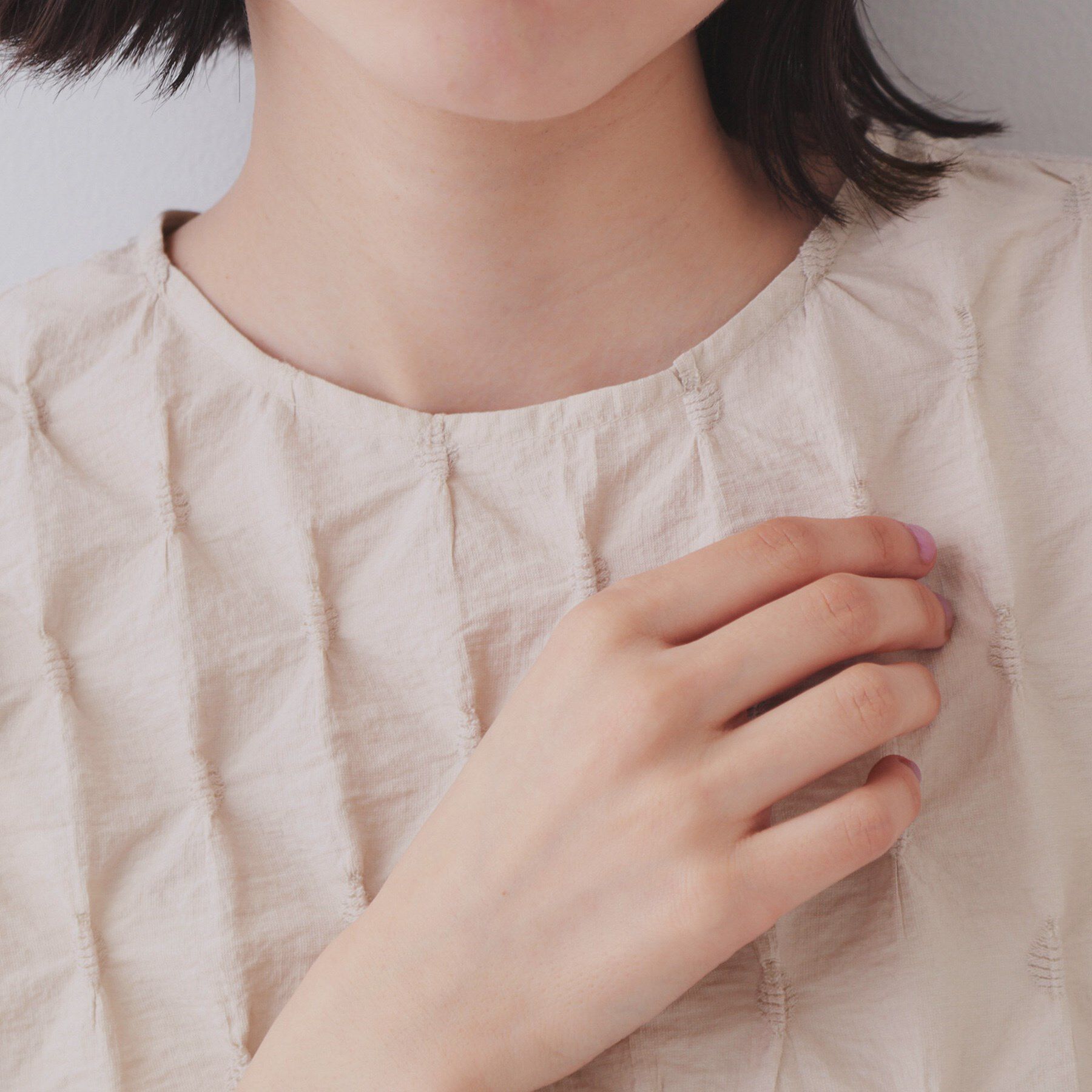 OPAQUE.CLIP「ふくれジャカードペプラムブラウス【洗濯機洗い可】」|シャツ・ブラウス|