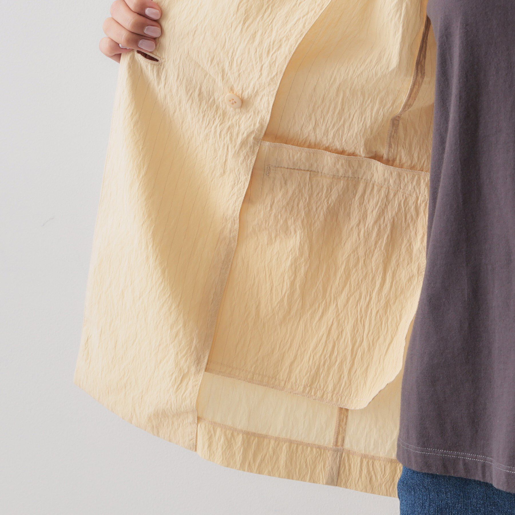 OPAQUE.CLIP「シアーストライプテーラードジャケット【洗濯機洗い可】」|テーラードジャケット|