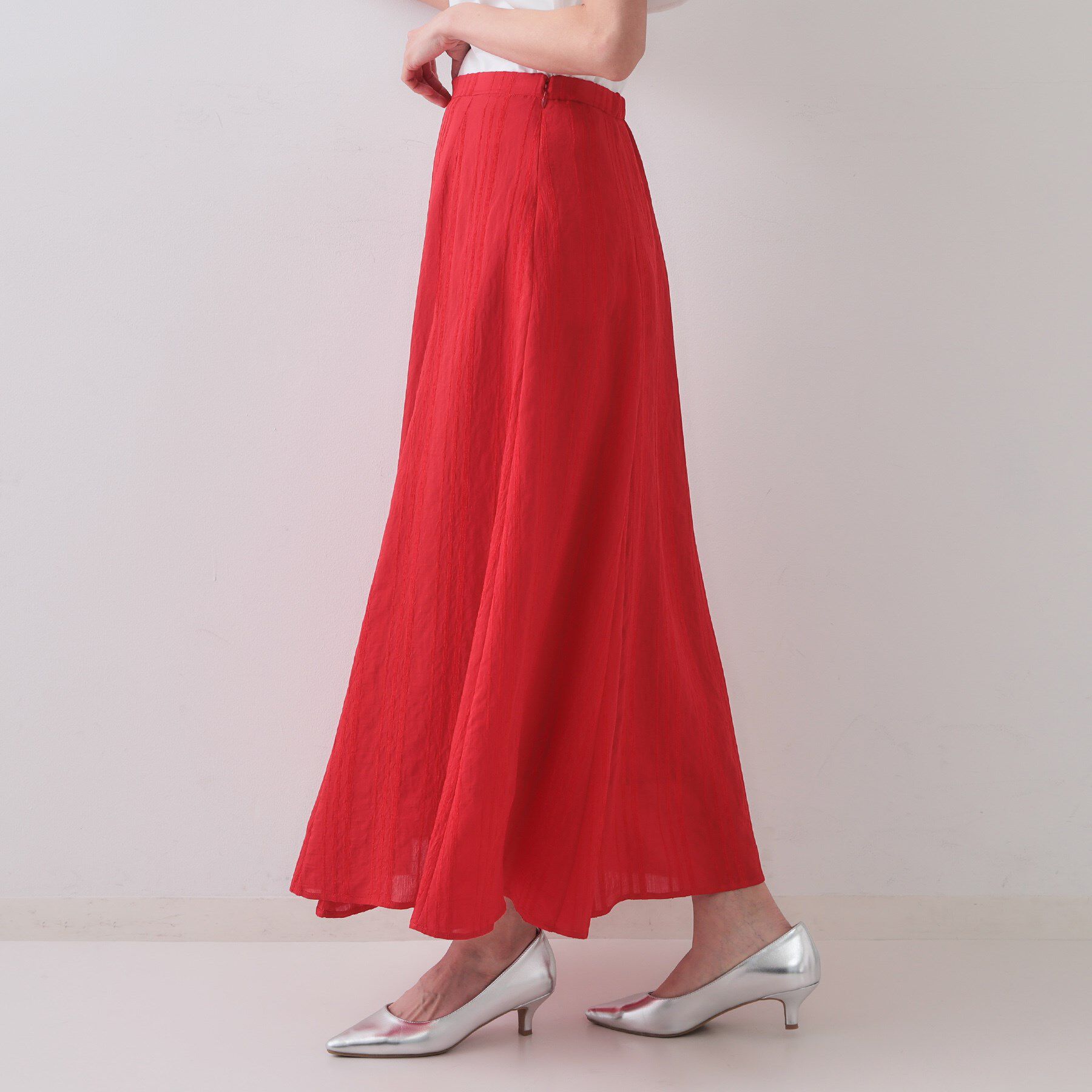 OPAQUE.CLIP「ランダムストライプフレアスカート」|スカート|