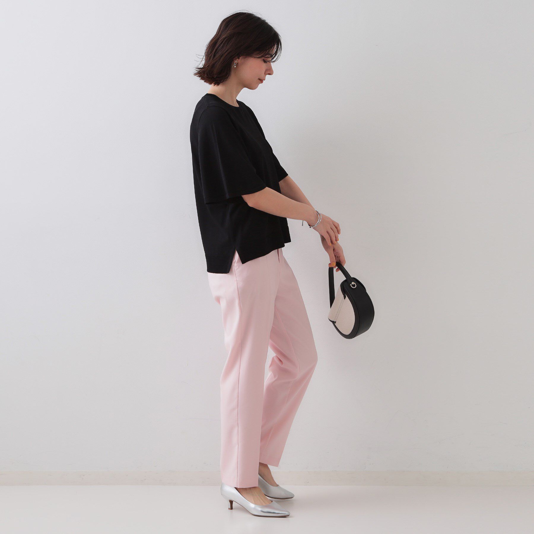 OPAQUE.CLIP「《6色展開/S-LLサイズ》フレアスリーブニット【UV/接触冷感/抗ピル/洗濯機洗い可】」|ニット・セーター|