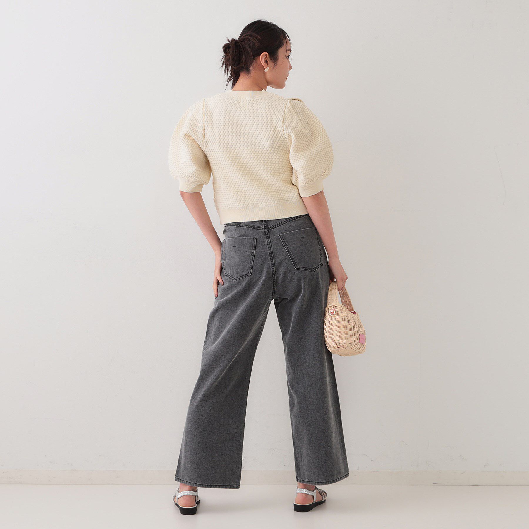 OPAQUE.CLIP「ぽこぽこパフスリーブニット【洗濯機洗い可/抗ピル】」|ニット・セーター|