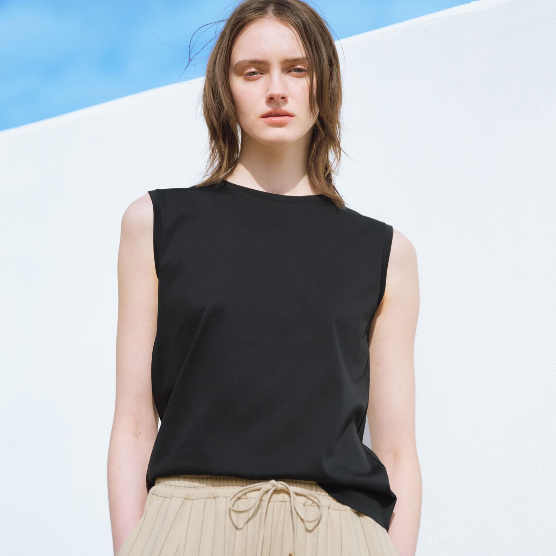 OPAQUE.CLIP「《5色展開》ベーシックノースリーブトップス【接触冷感/洗濯機洗い可】」|キャミソール|