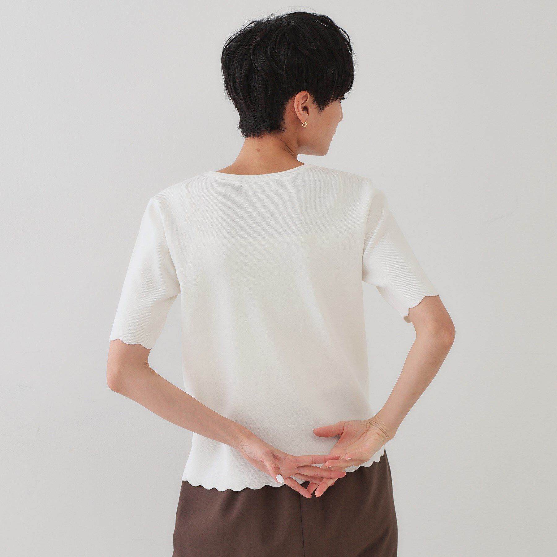 OPAQUE.CLIP「裾スカラップニット【洗濯機洗い可】」|ニット・セーター|