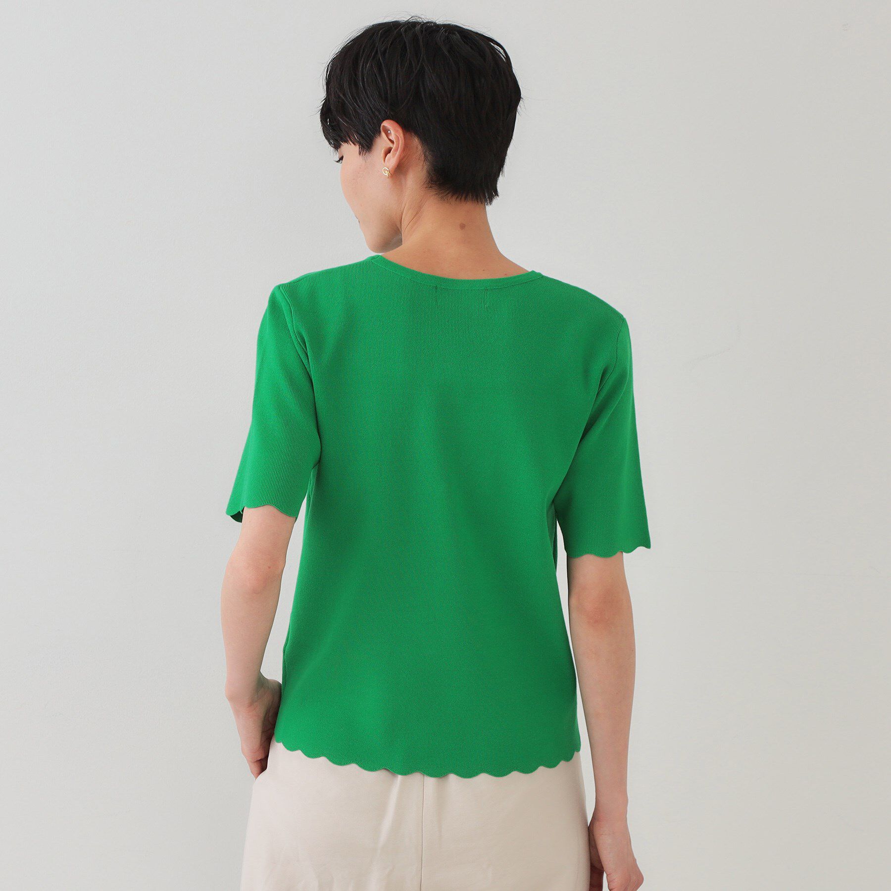 OPAQUE.CLIP「裾スカラップニット【洗濯機洗い可】」|ニット・セーター|