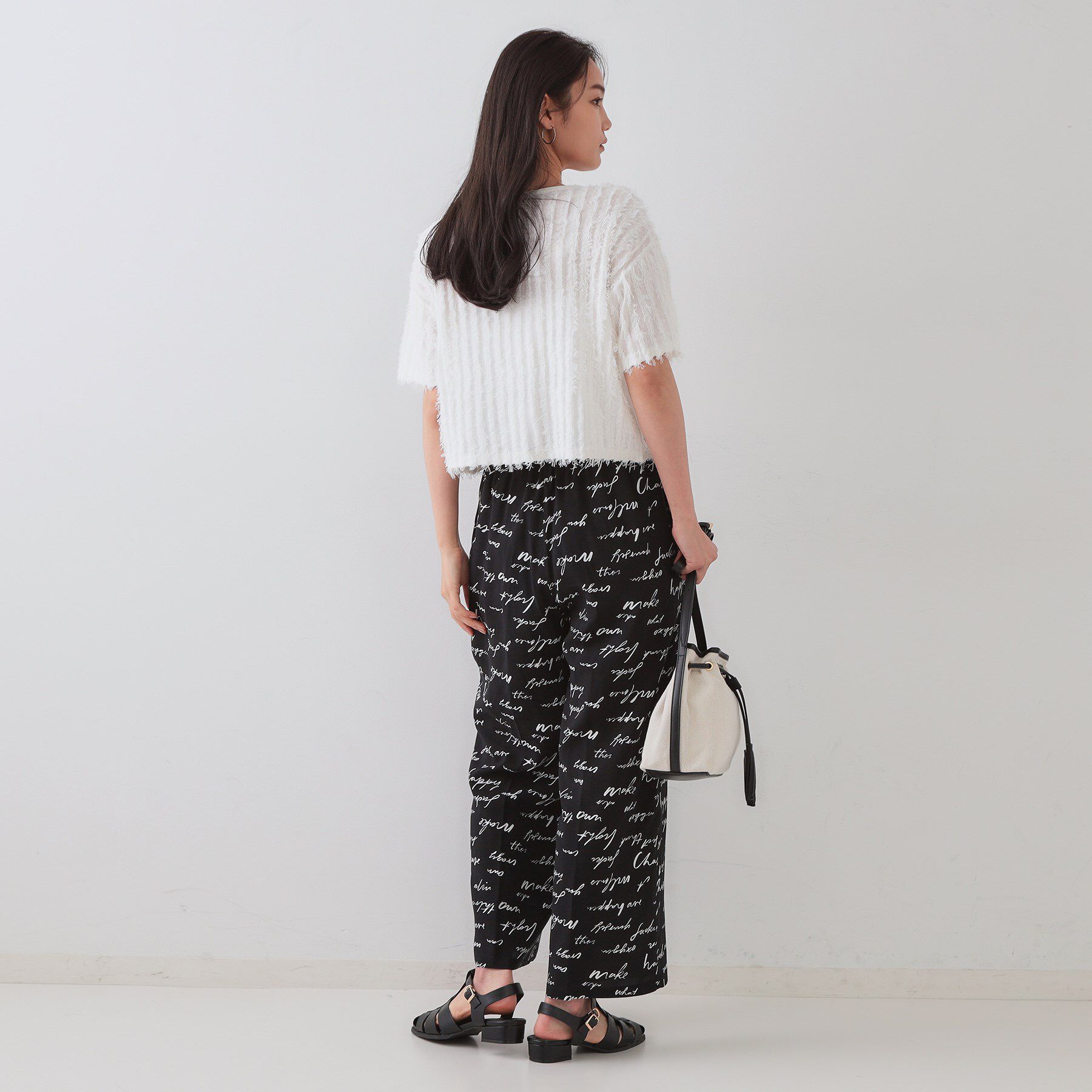 OPAQUE.CLIP「フリンジクロップドニット【洗濯機洗い可/抗ピル】」|ニット・セーター|