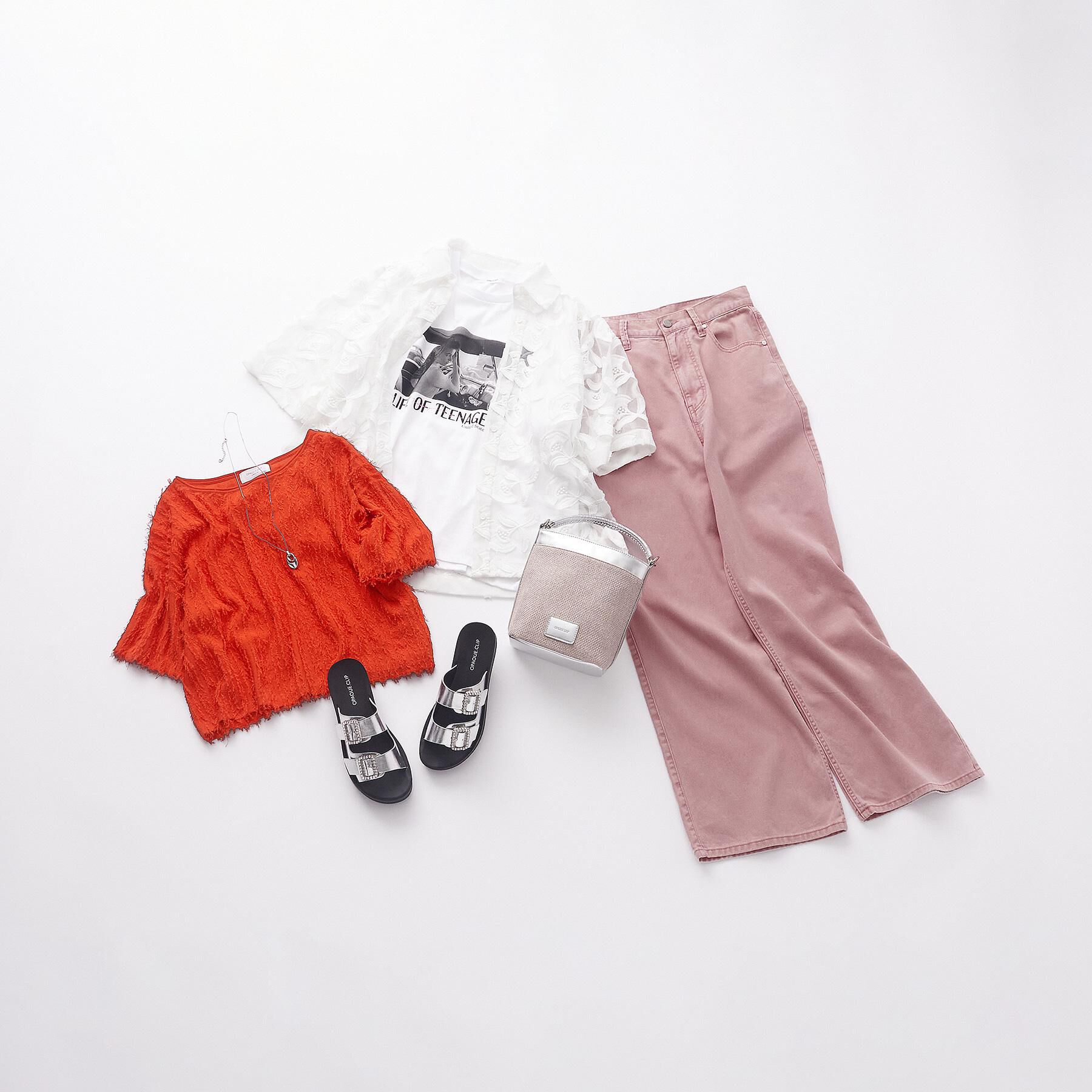 OPAQUE.CLIP「フリンジクロップドニット【洗濯機洗い可/抗ピル】」|ニット・セーター|