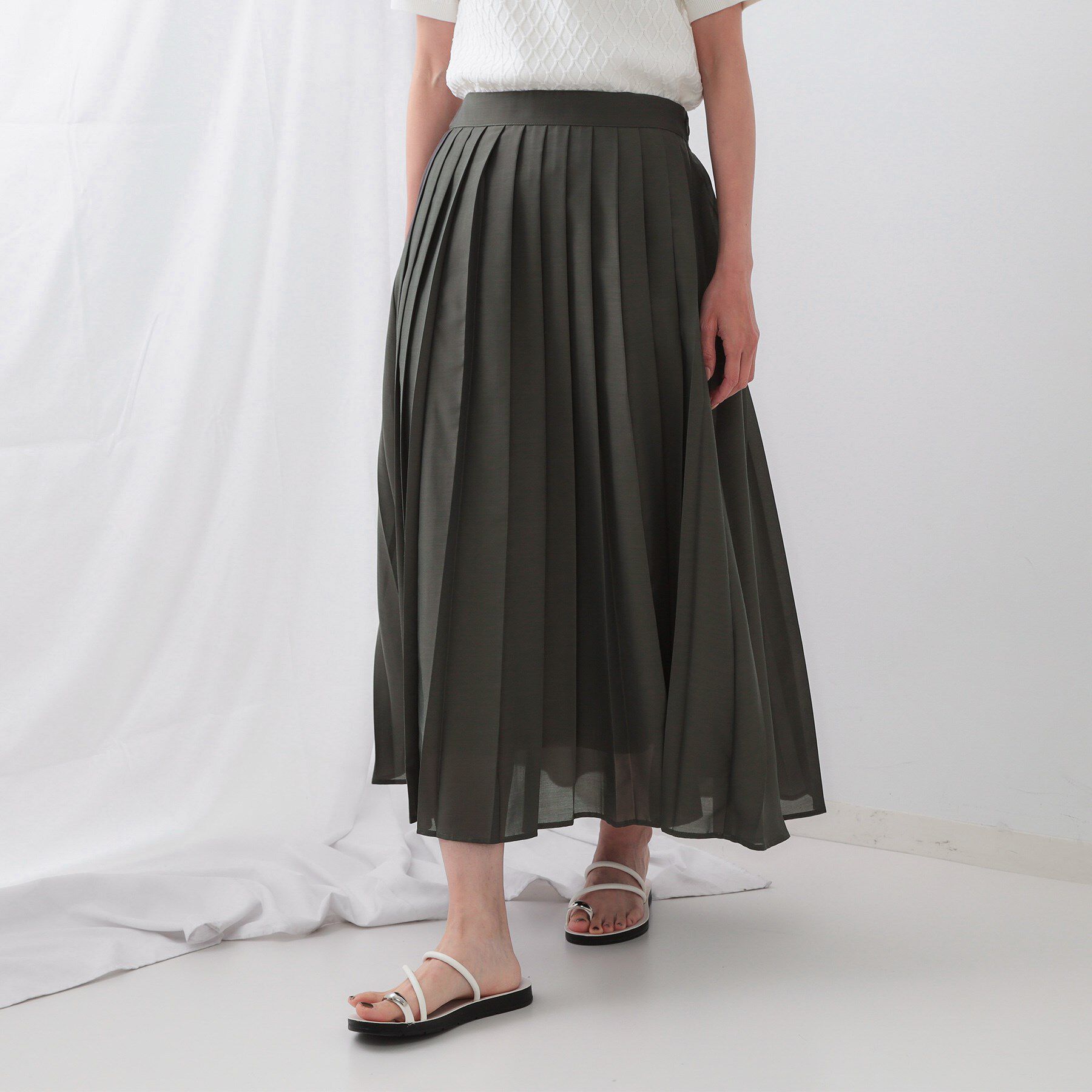 OPAQUE.CLIP「シアープリーツスカート【洗濯機洗い可】」|スカート|
