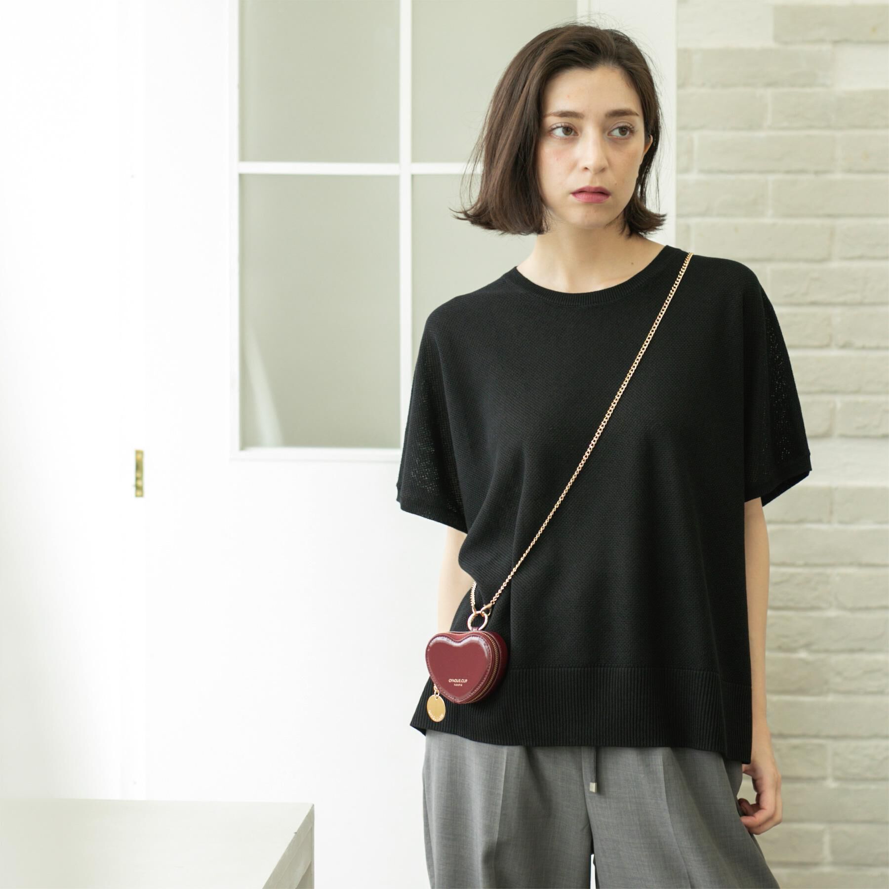 OPAQUE.CLIP「《5色展開/S-LLサイズ》リラクシーメッシュニット【洗濯機洗い可】」|ニット・セーター|