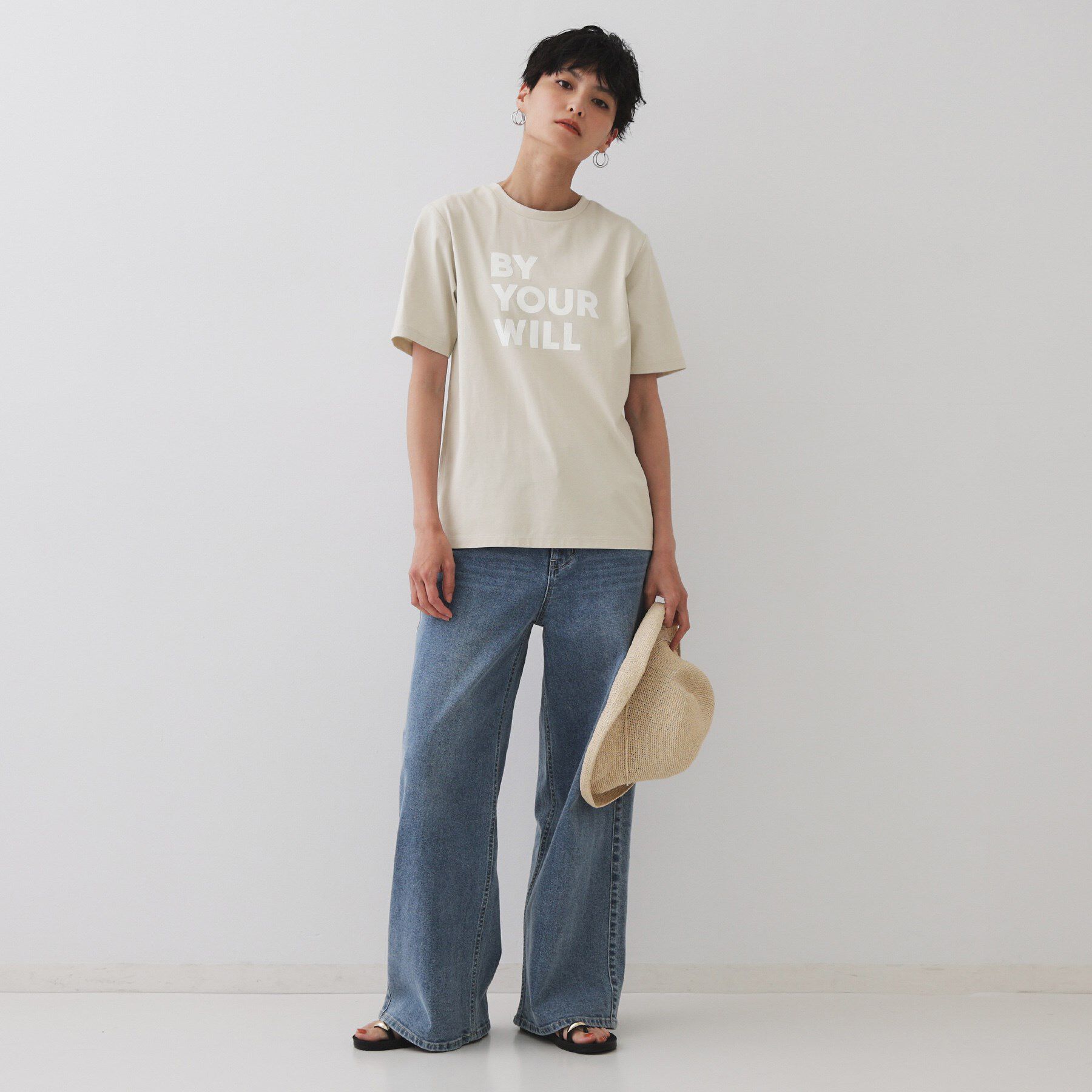OPAQUE.CLIP「ロゴプリントTシャツ【洗濯機洗い可】」|Tシャツ・カットソー|