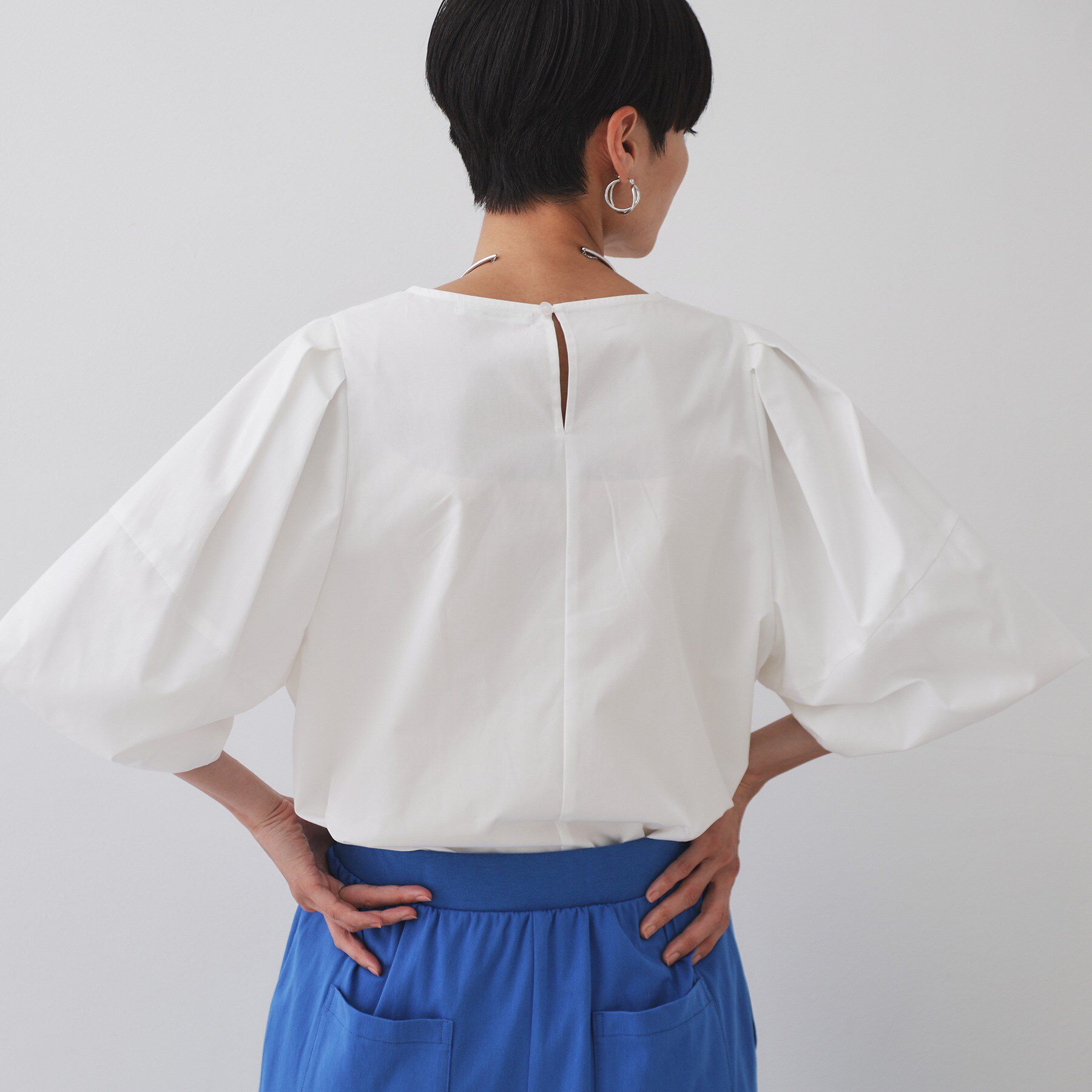OPAQUE.CLIP「バルーンスリーブブラウス【洗濯機洗い可】」|シャツ・ブラウス|