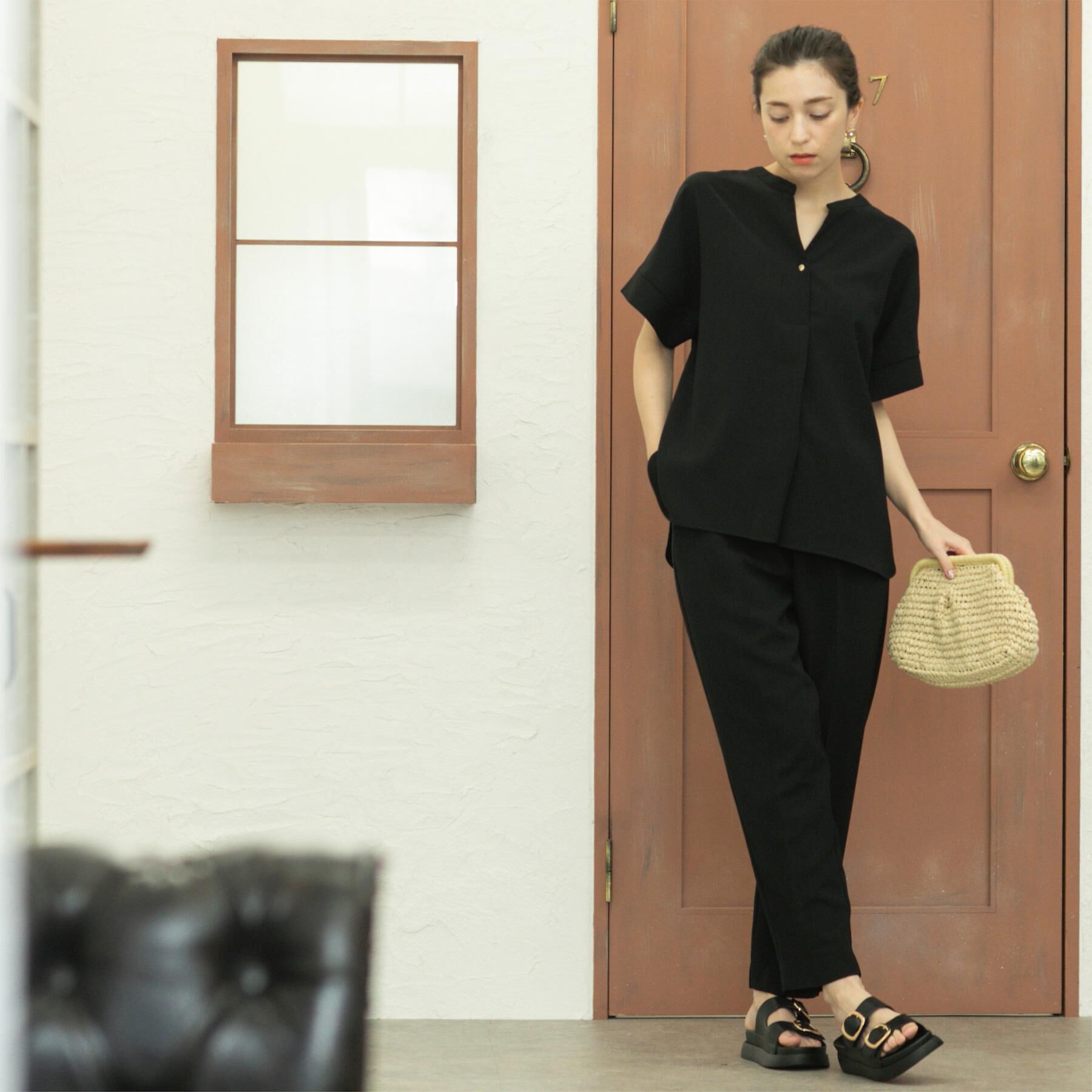 OPAQUE.CLIP「美脚イージーテーパードパンツ【防シワ/洗濯機洗い可/抗ピル/ストレッチ】《丈が選べる/SS-LLサイ」|その他|