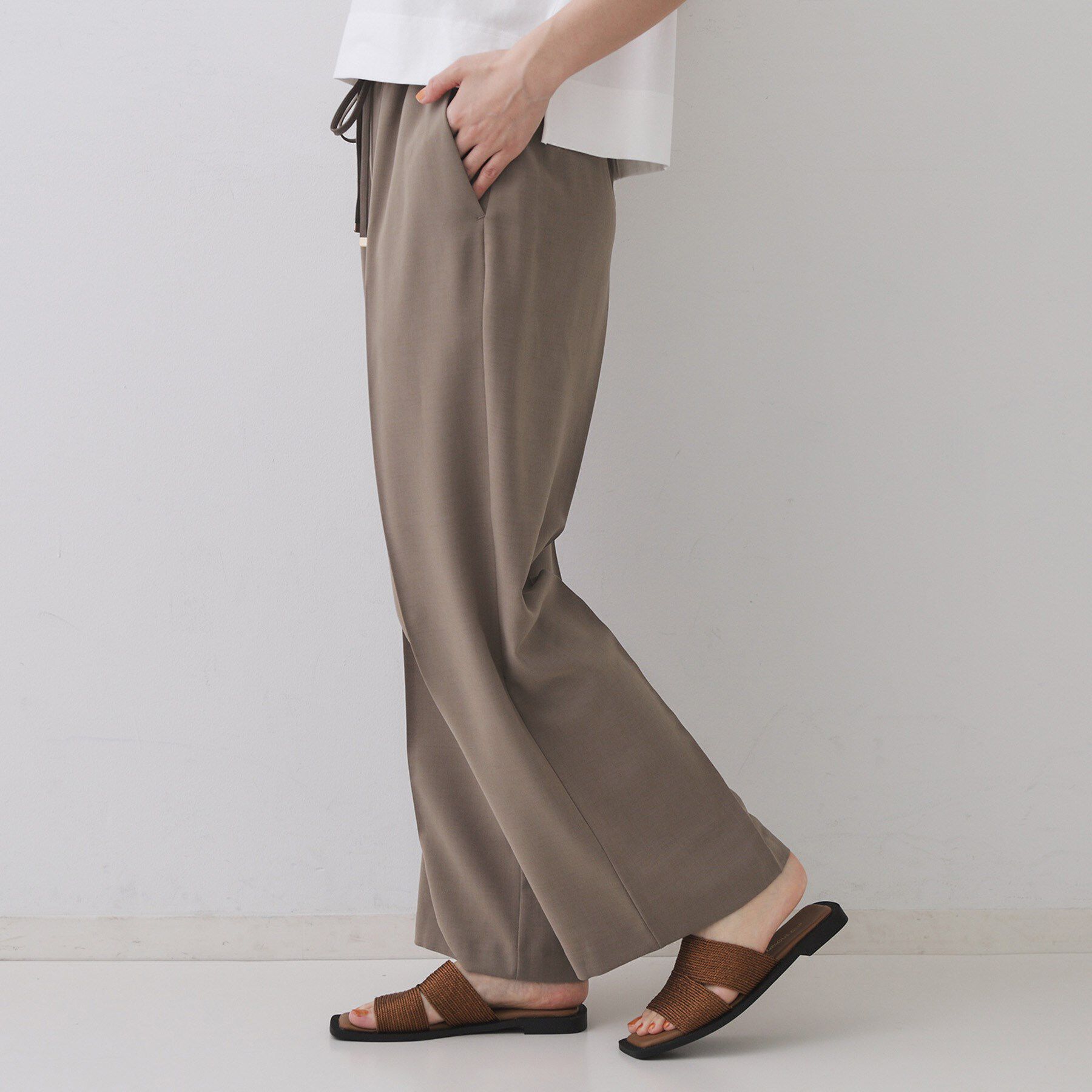 OPAQUE.CLIP「美脚イージーワイドパンツ【防シワ/洗濯機洗い可/抗ピル/ストレッチ】《丈が選べる/SS-LLサイズ/」|その他|