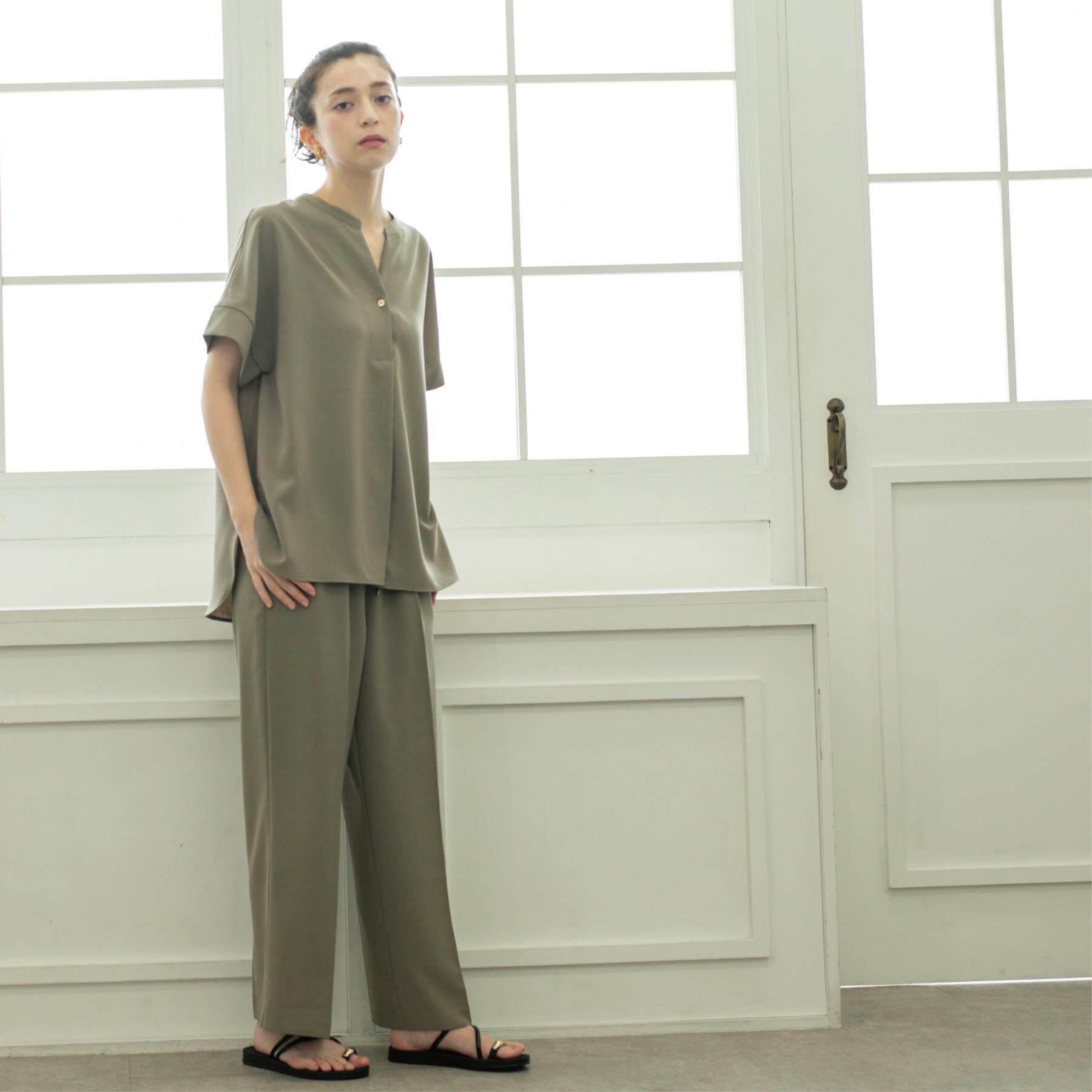 OPAQUE.CLIP「スキッパーブラウス【防シワ/ストレッチ/洗濯機OK】《5色展開/SS-LLサイズ/セットアップ対応》」|シャツ・ブラウス|