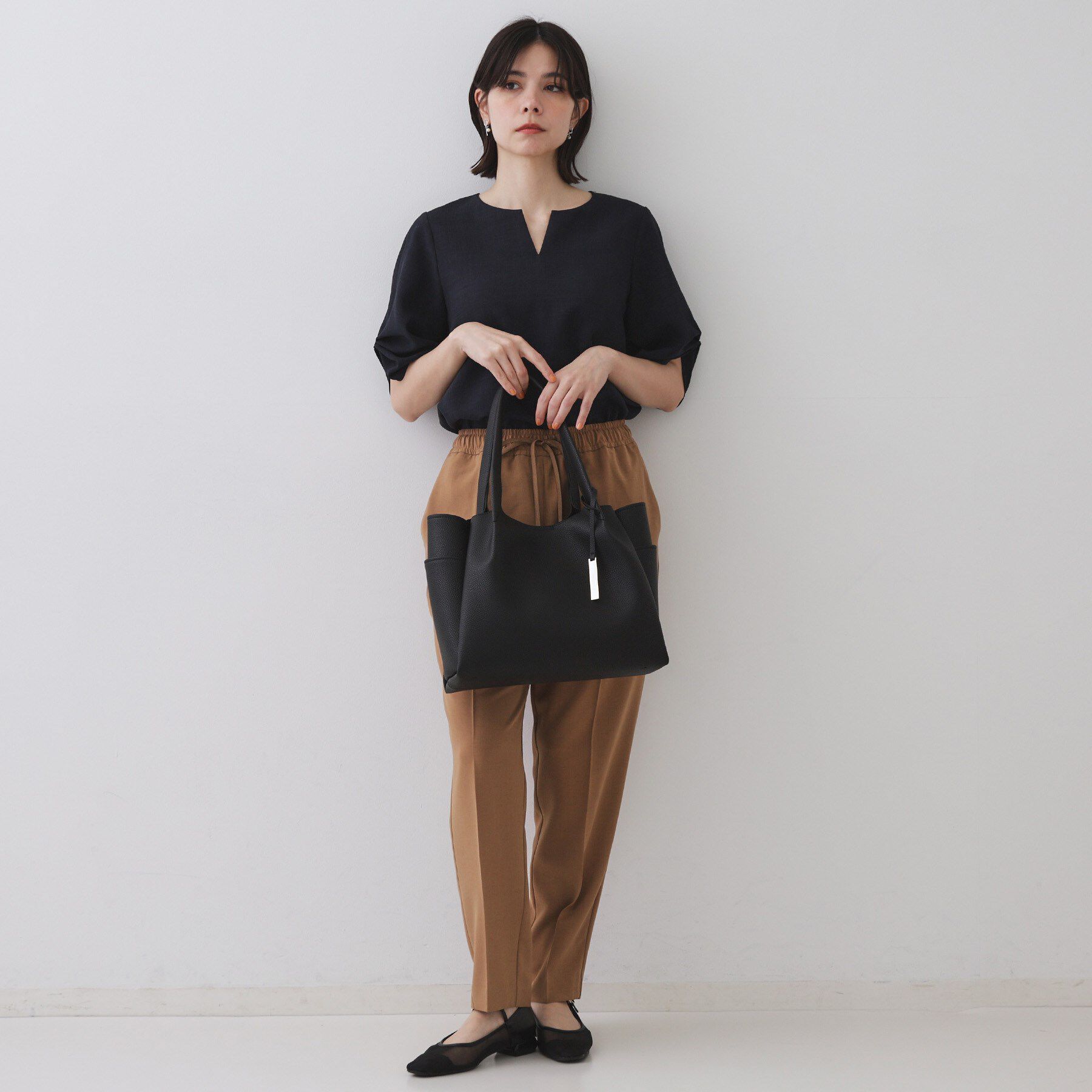 OPAQUE.CLIP「【軽量/多ポケット】ワイドマチ付きシュリンクトートバッグ」|トートバッグ|