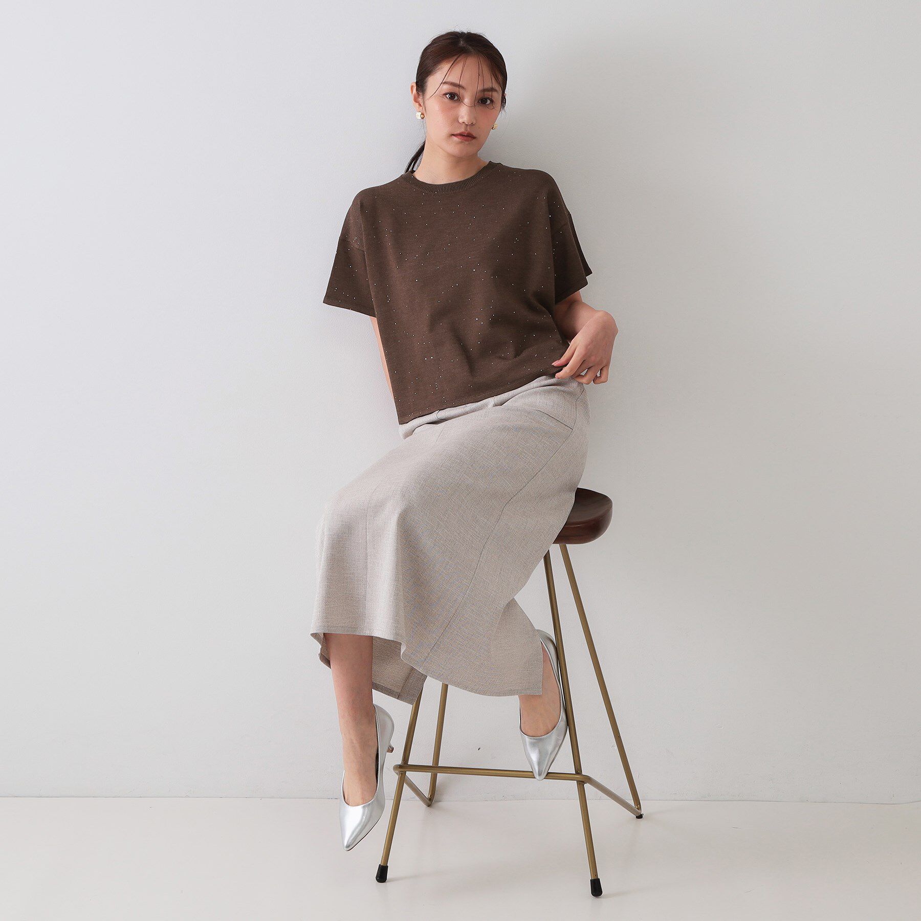 OPAQUE.CLIP「スパンコールサマーニット【洗濯機洗い可/抗ピル】」|ニット・セーター|