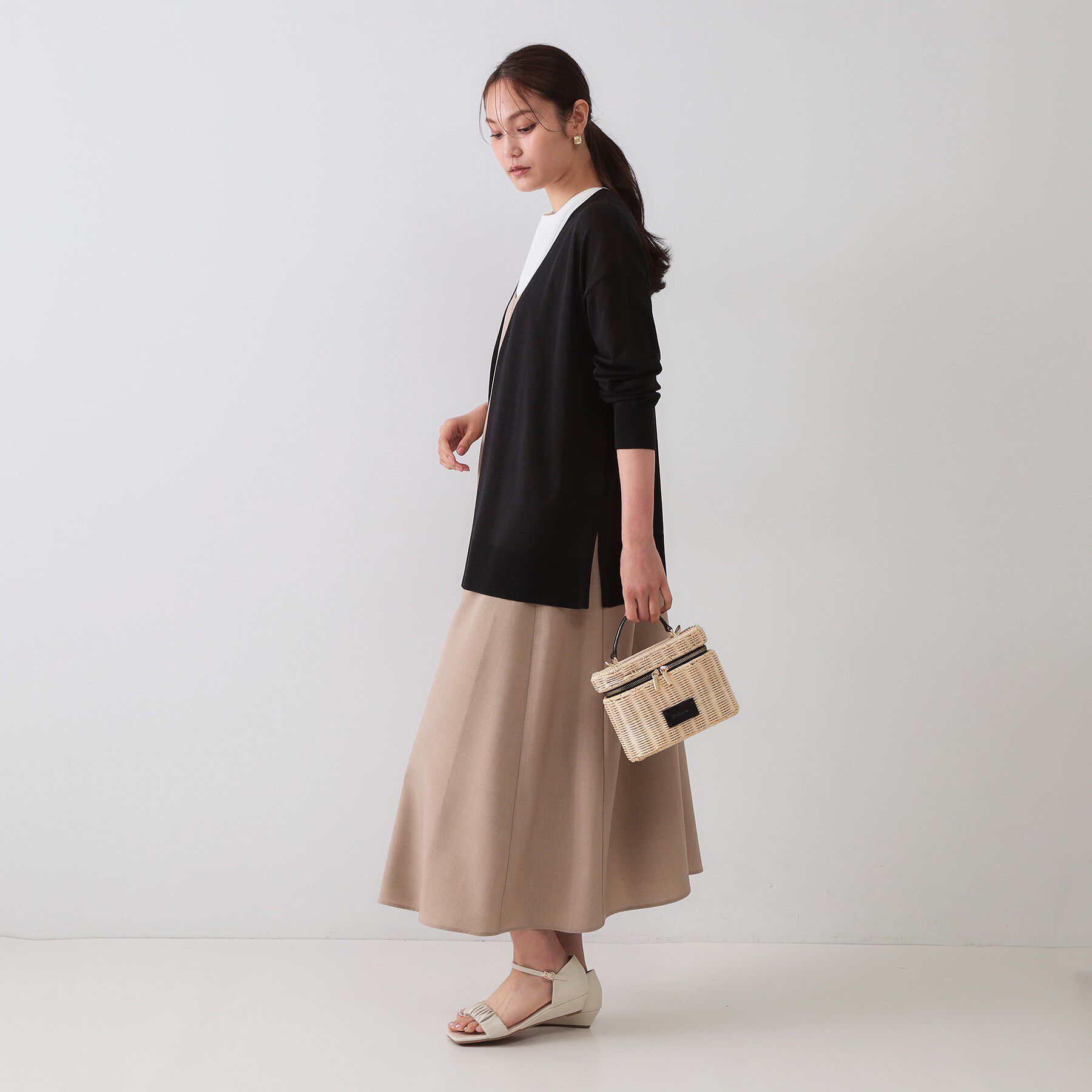 OPAQUE.CLIP「ミドル丈トッパーニットカーディガン【洗濯機洗い可/接触冷感/抗ピル】」|カーディガン|