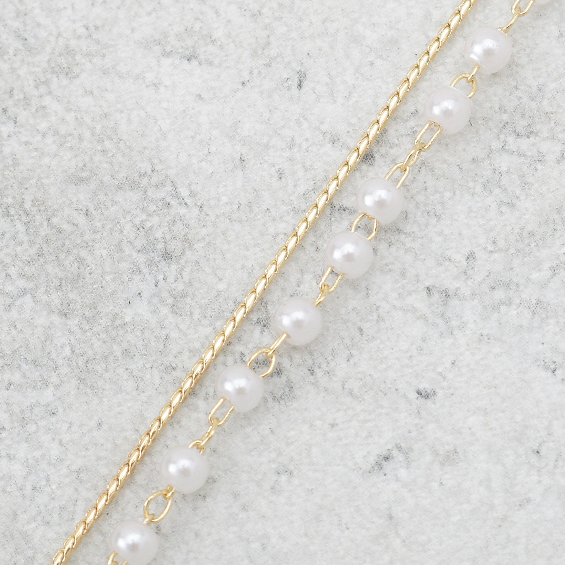 OPAQUE.CLIP「フェイクパール&times;コインチェーン 2連ネックレス」|ネックレス|