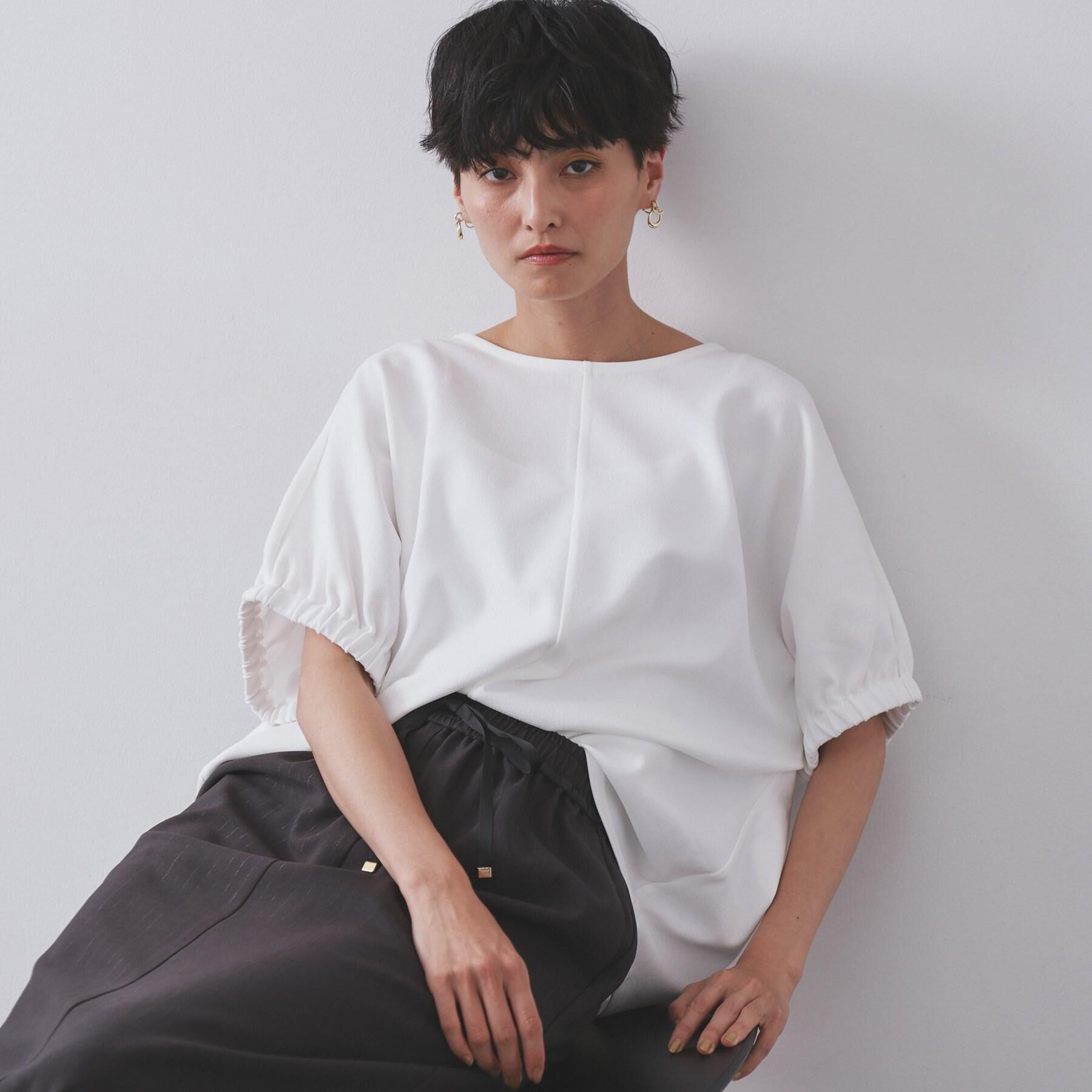 OPAQUE.CLIP「ギャザードルマンスリーブトップス【UV/吸水速乾/洗濯機洗い可】」|Tシャツ・カットソー|