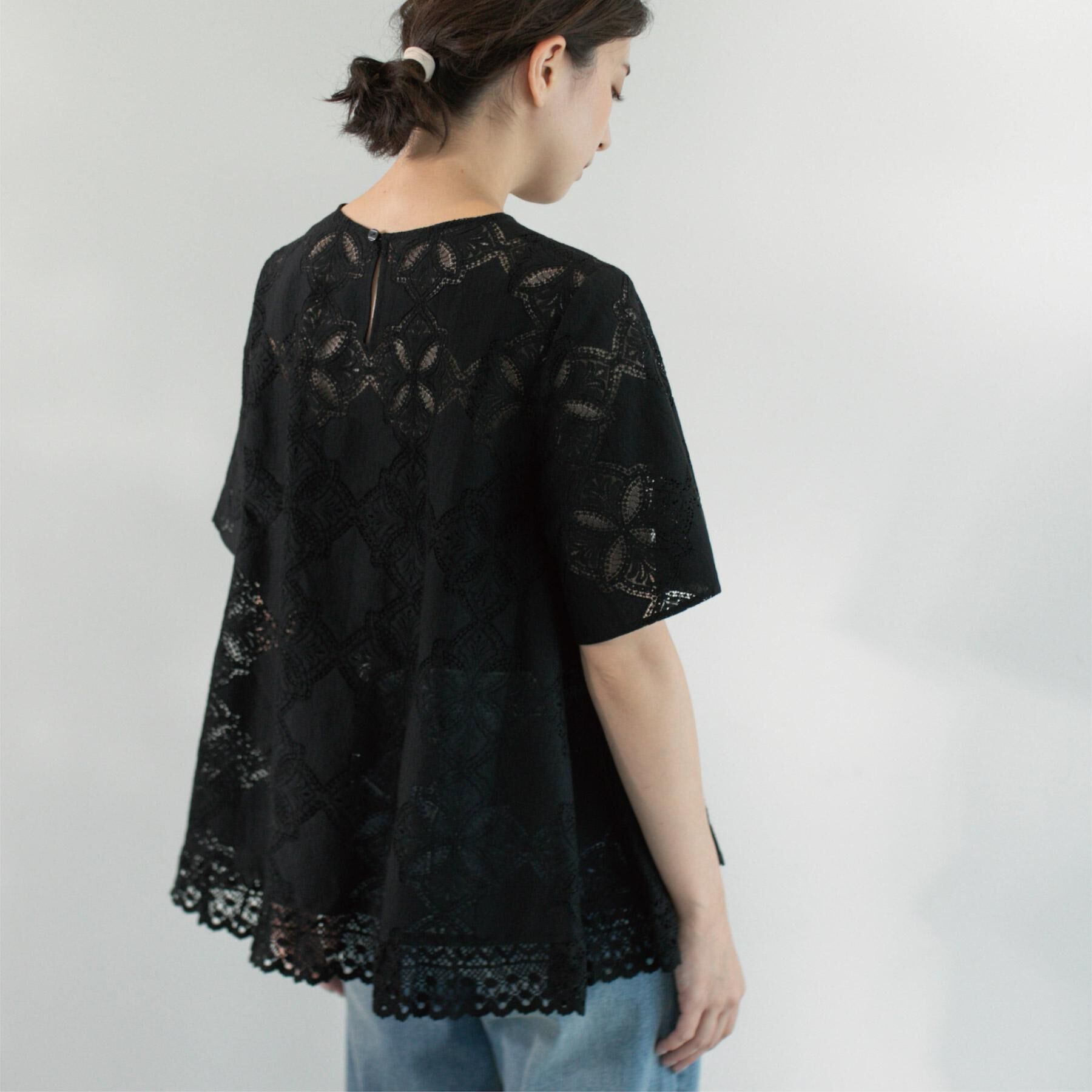 OPAQUE.CLIP「レースフレアブラウス【洗濯機洗い可】」|シャツ・ブラウス|