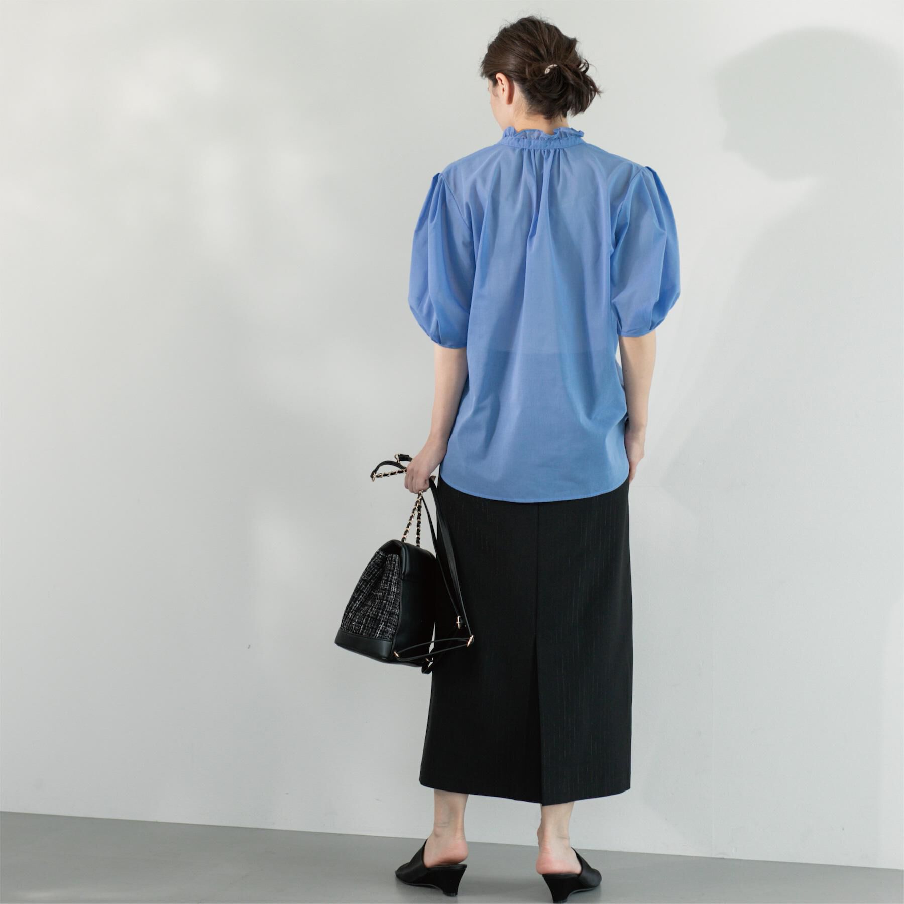 OPAQUE.CLIP「ラメストライプイージーナロースカート/セットアップ可【洗濯機洗い可/防シワ/吸水速乾】」|スカート|