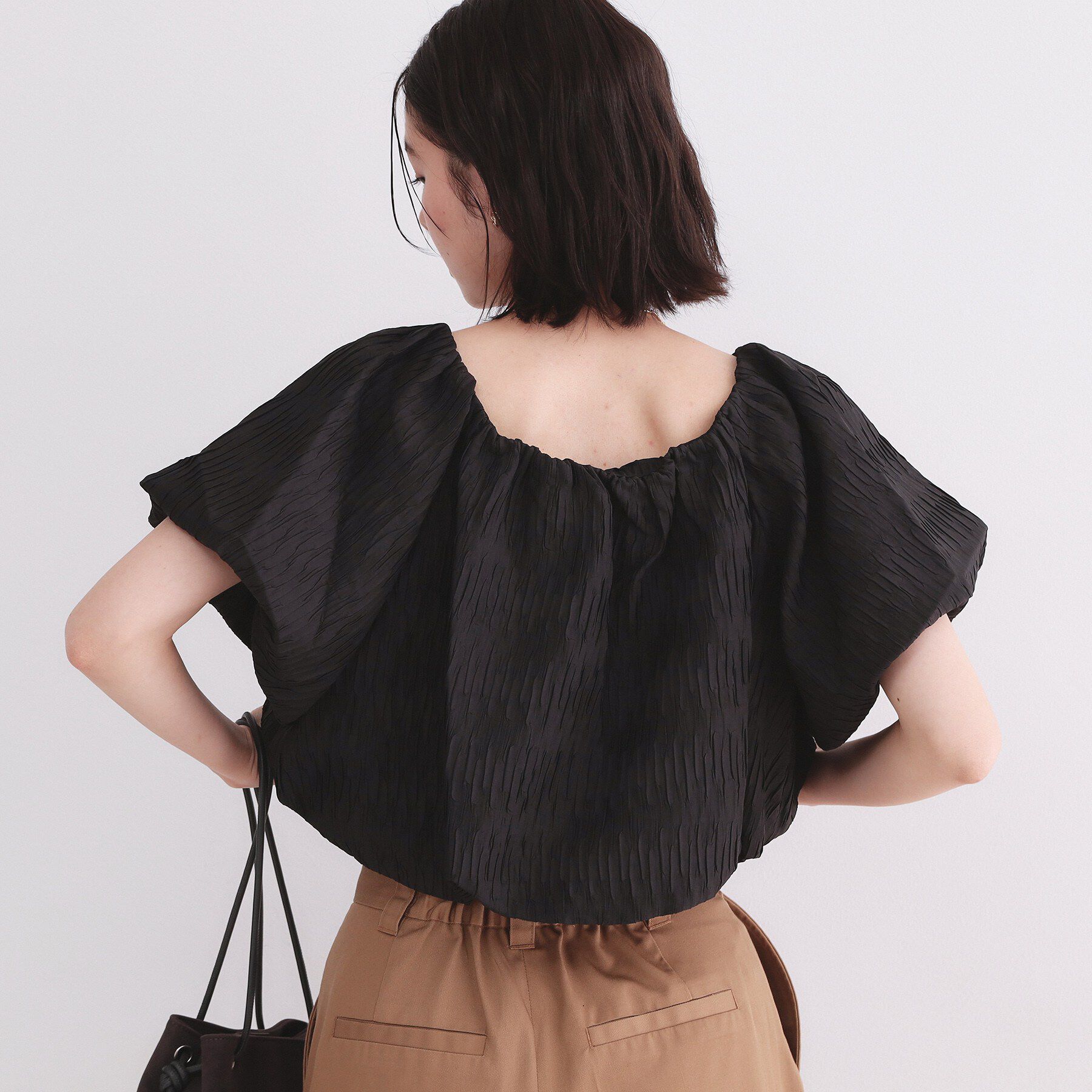 OPAQUE.CLIP「ふくれジャカードバルーンブラウス【洗濯機洗い可】」|シャツ・ブラウス|