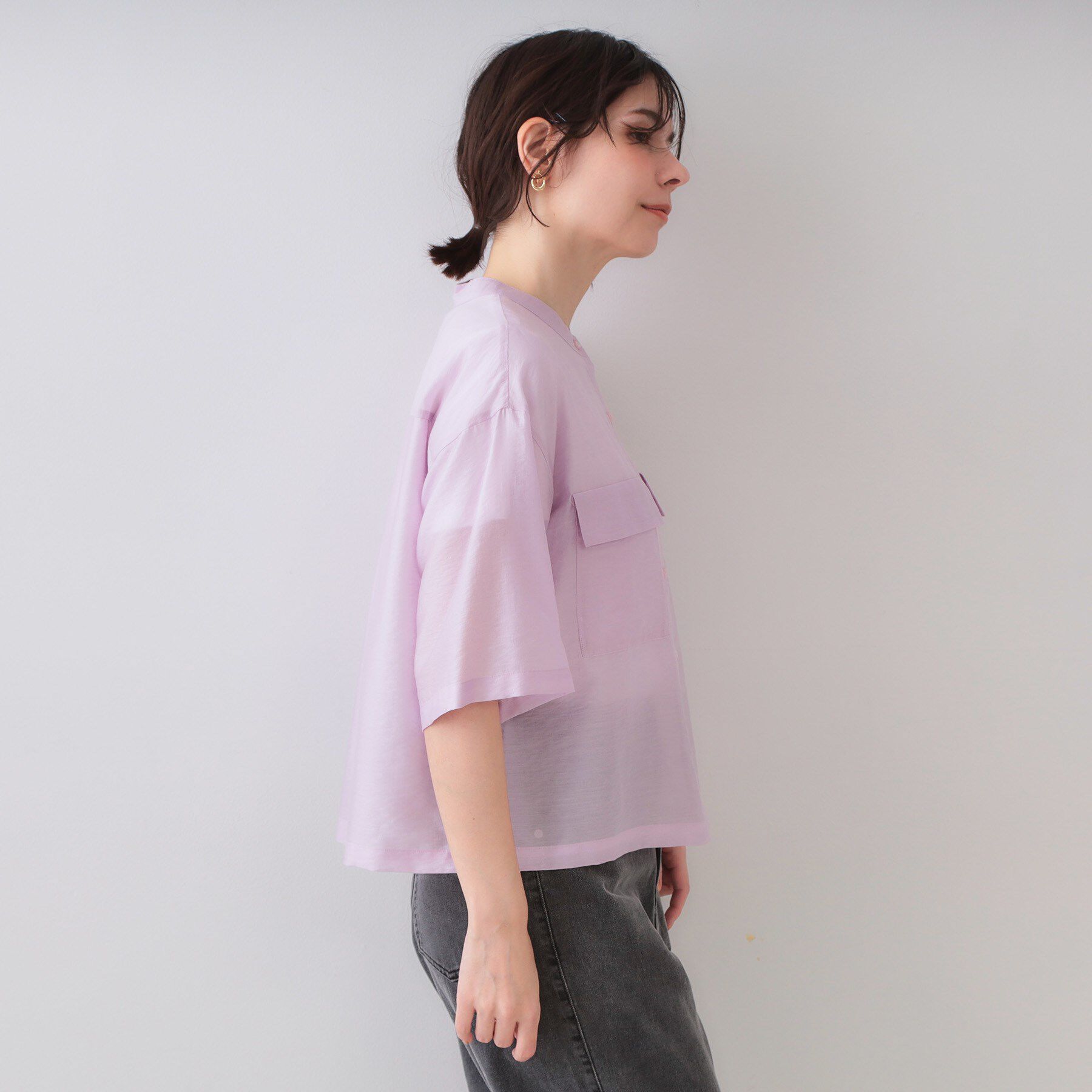 OPAQUE.CLIP「シアーダブルポケットシャツ【洗濯機洗い可】」|シャツ・ブラウス|