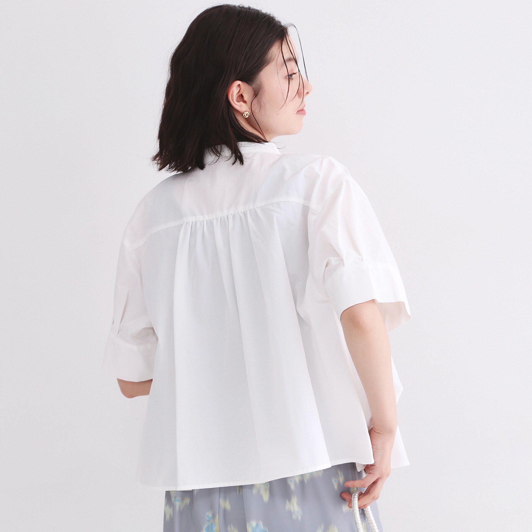 OPAQUE.CLIP「ピンタックフレアシャツ【洗濯機洗い可】」|シャツ・ブラウス|