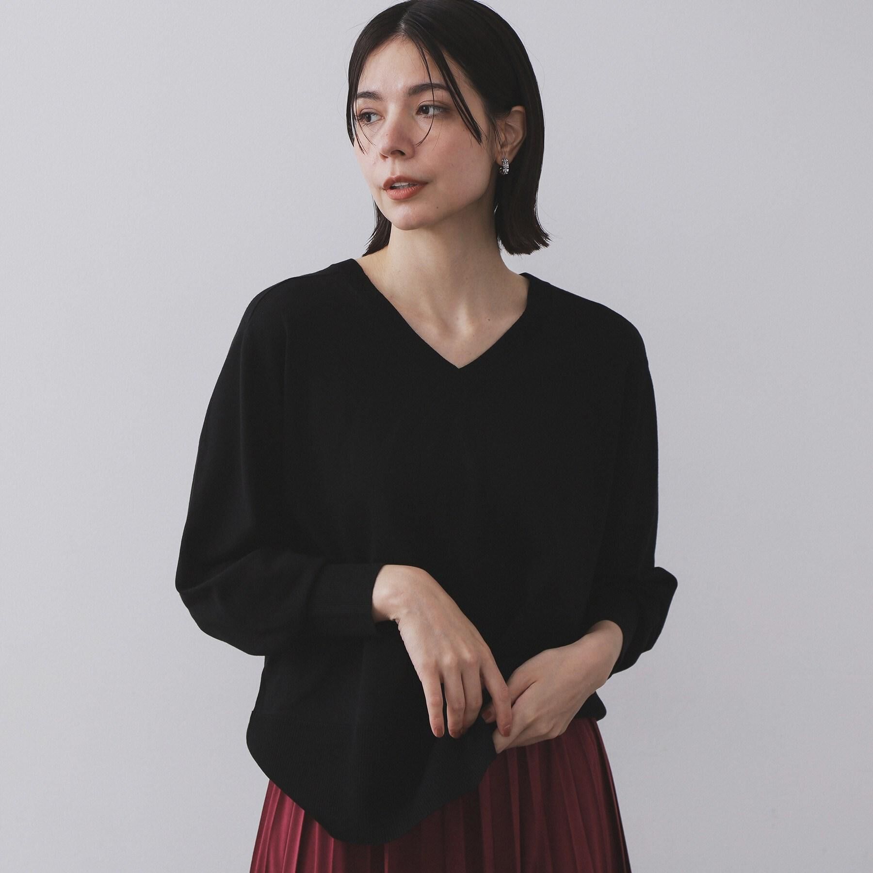 OPAQUE.CLIP「リラクシーVネックニット【洗濯機洗OK】《6col》」|ニット・セーター|